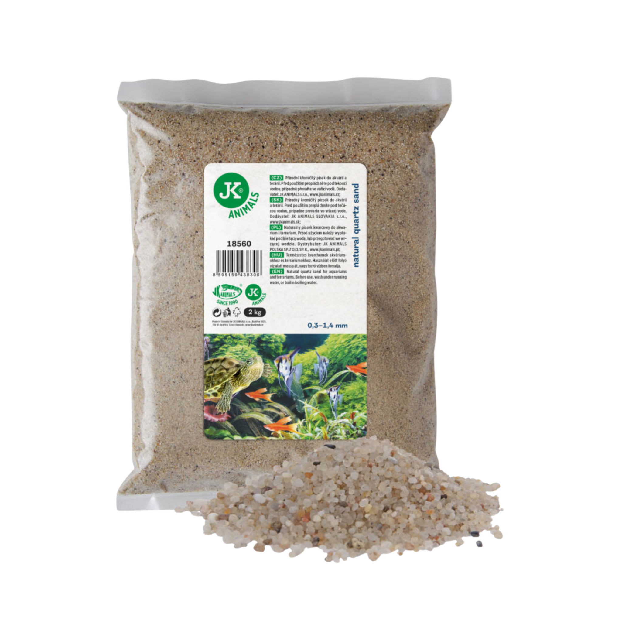 Jk Animals Natural Silica Sand for Aquariums & Terrariums (0,3-1,4mm) 2kg