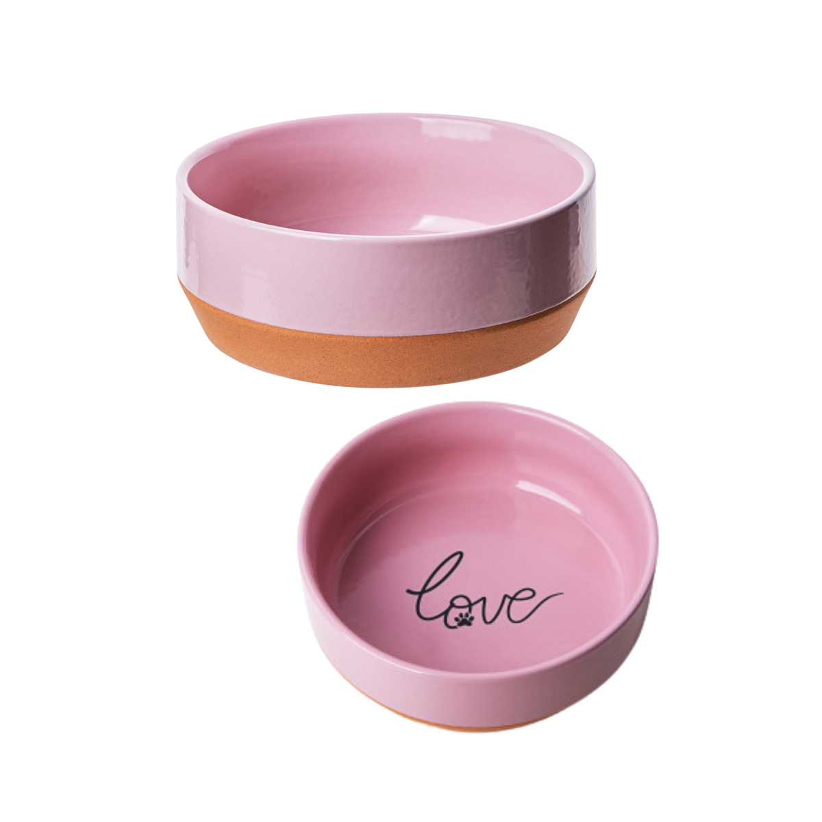 JK Animals Yum Pink-Love Ceramic Dog Bowl, 850 ml (15cm)