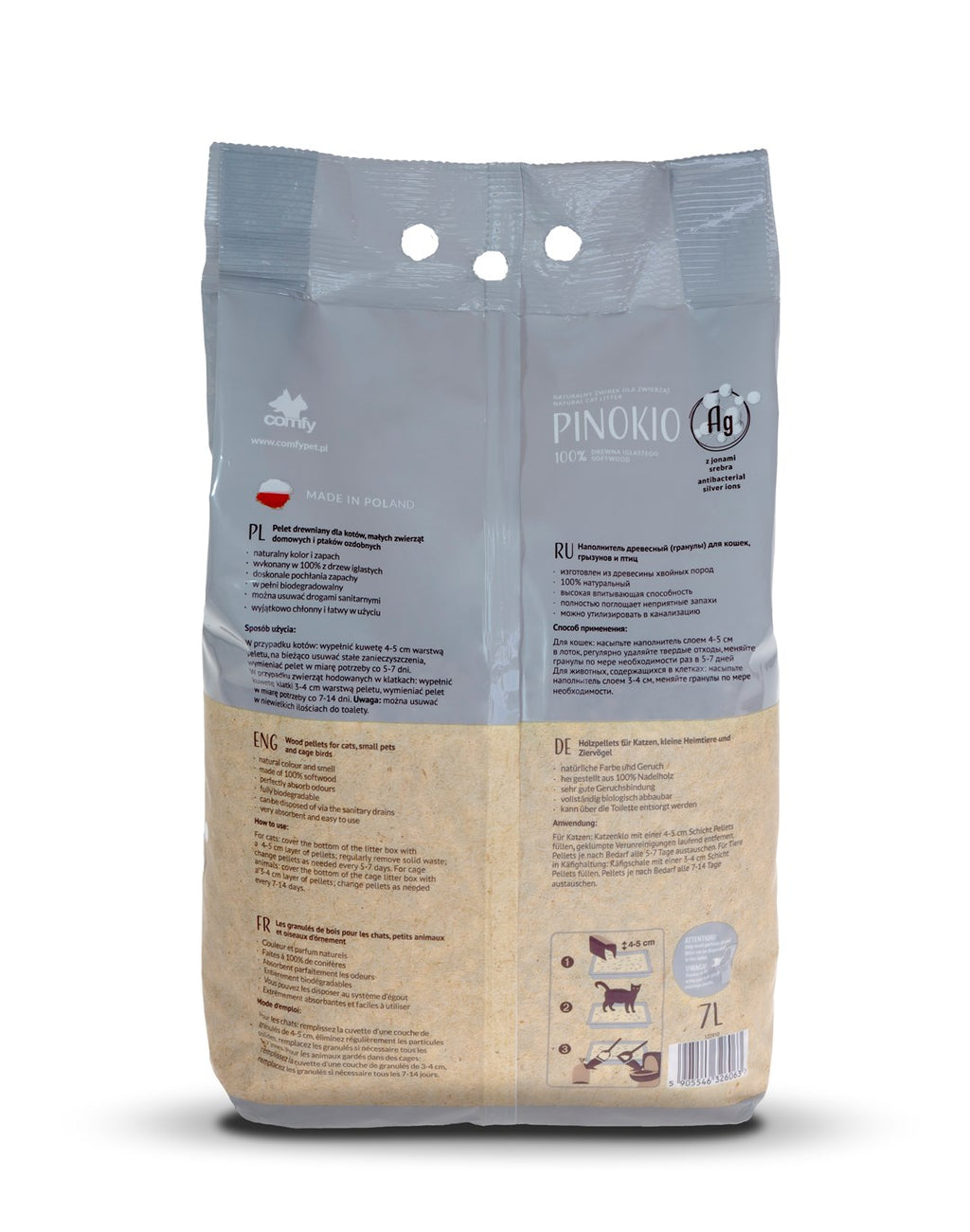 Comfy Litter Pinokio Wooden Litter with Silver Ions 7L