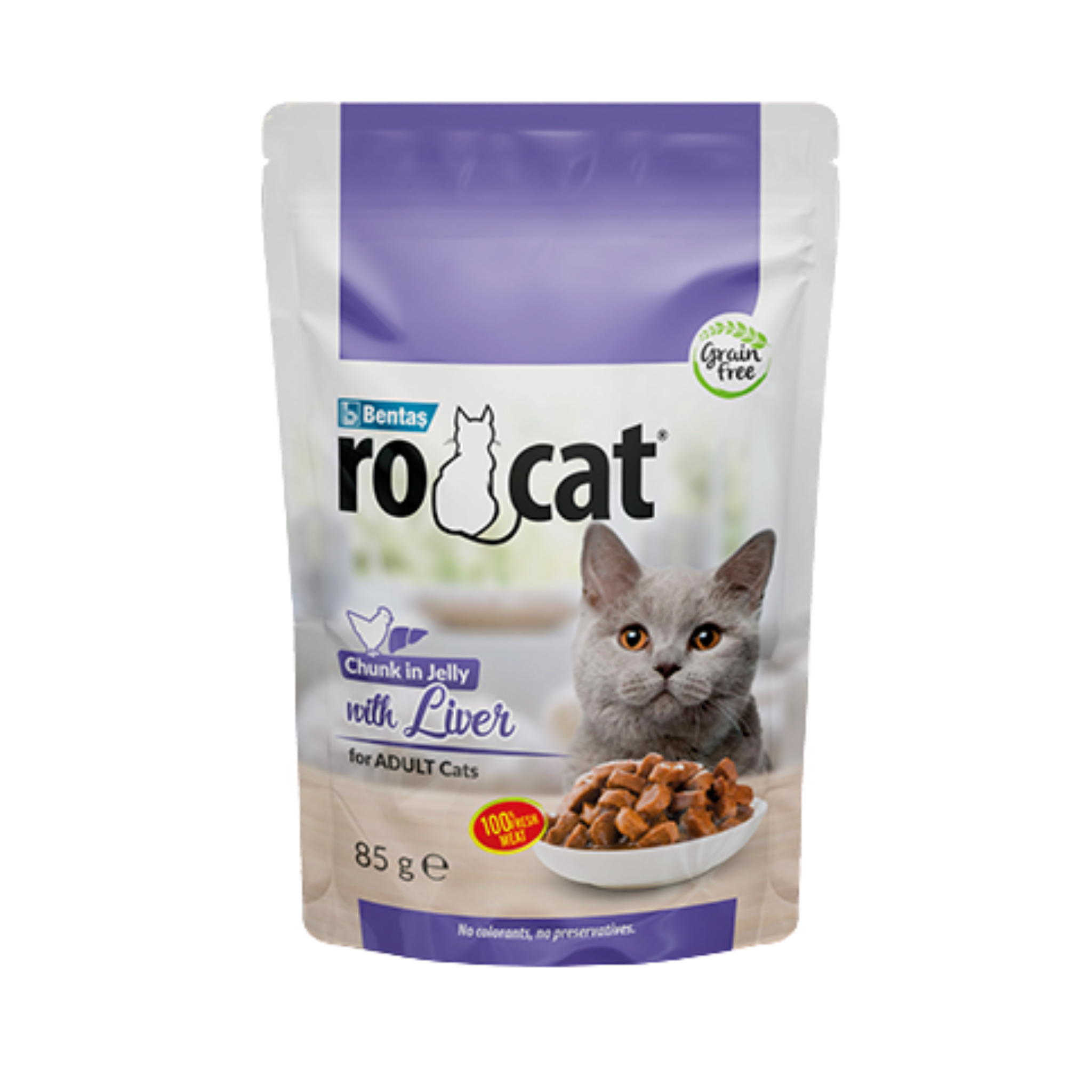 Bentas RoCat Adult Cat Chunk in jelly with Liver 85g in pouch