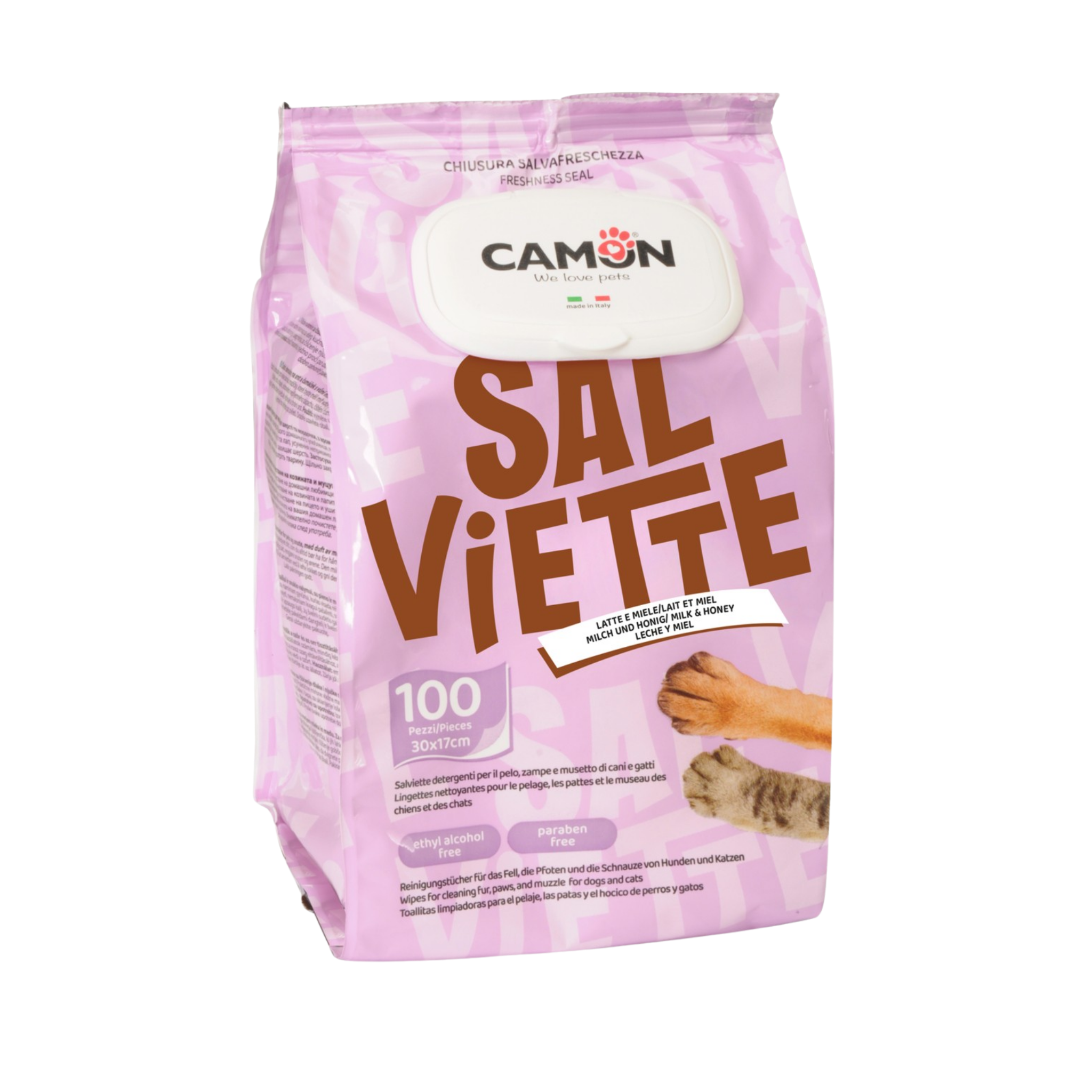 Camon Cleansing wipes with Milk & Honey fragrance 100 pieces