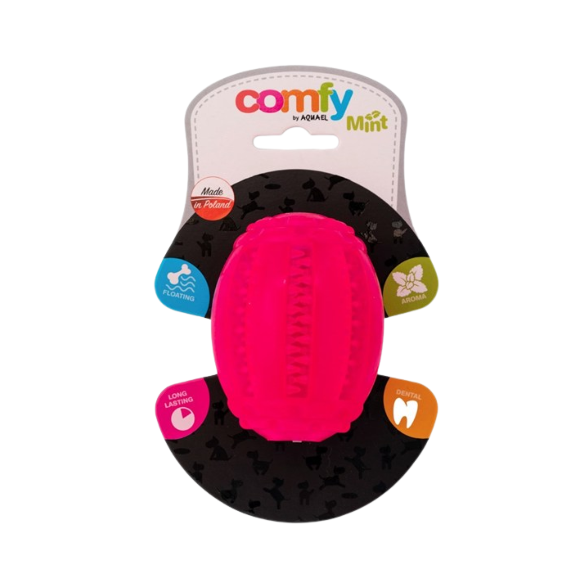 Comfy Toy Dental Rugby Mint Pink
