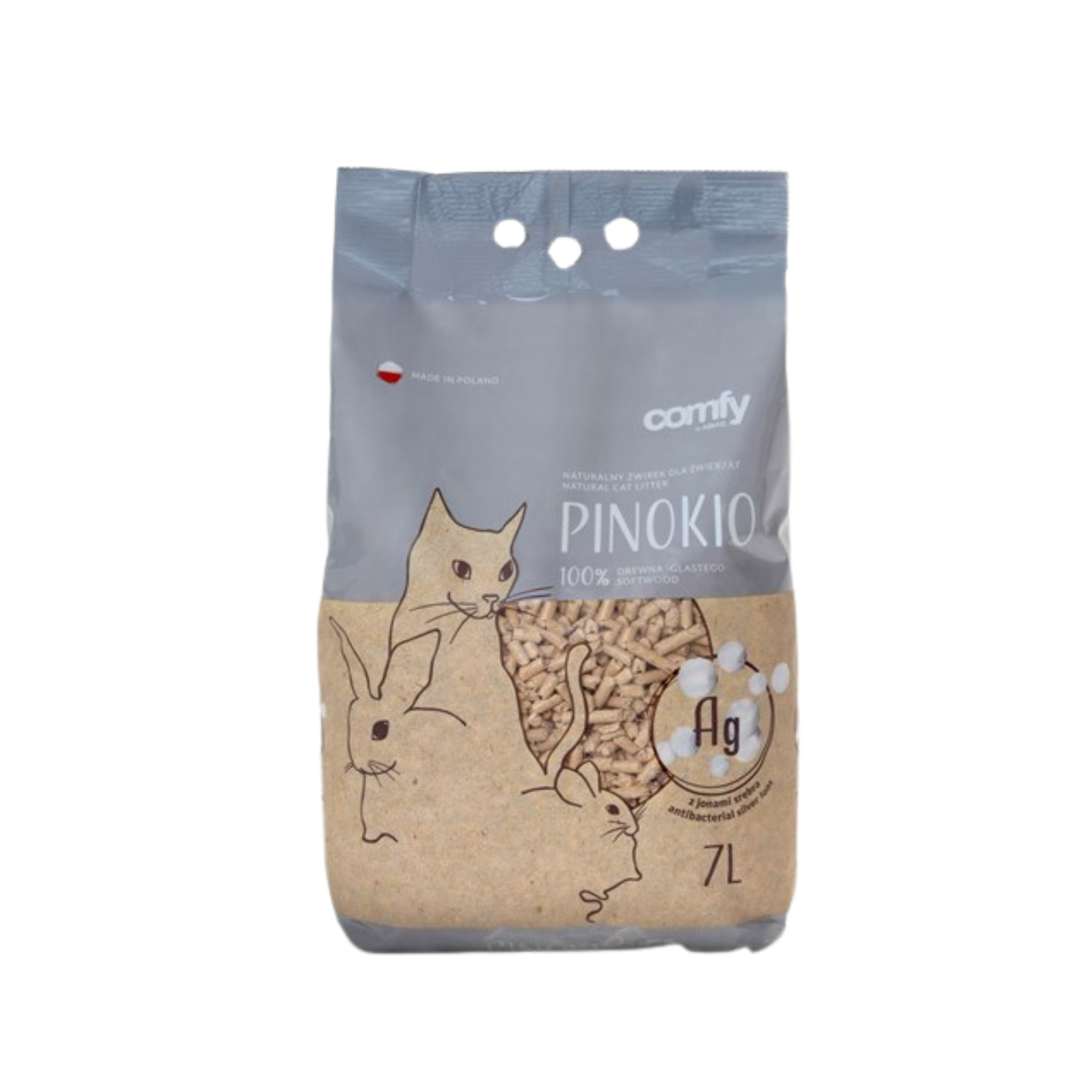 Comfy Litter Pinokio Wooden Litter with Silver Ions 7L