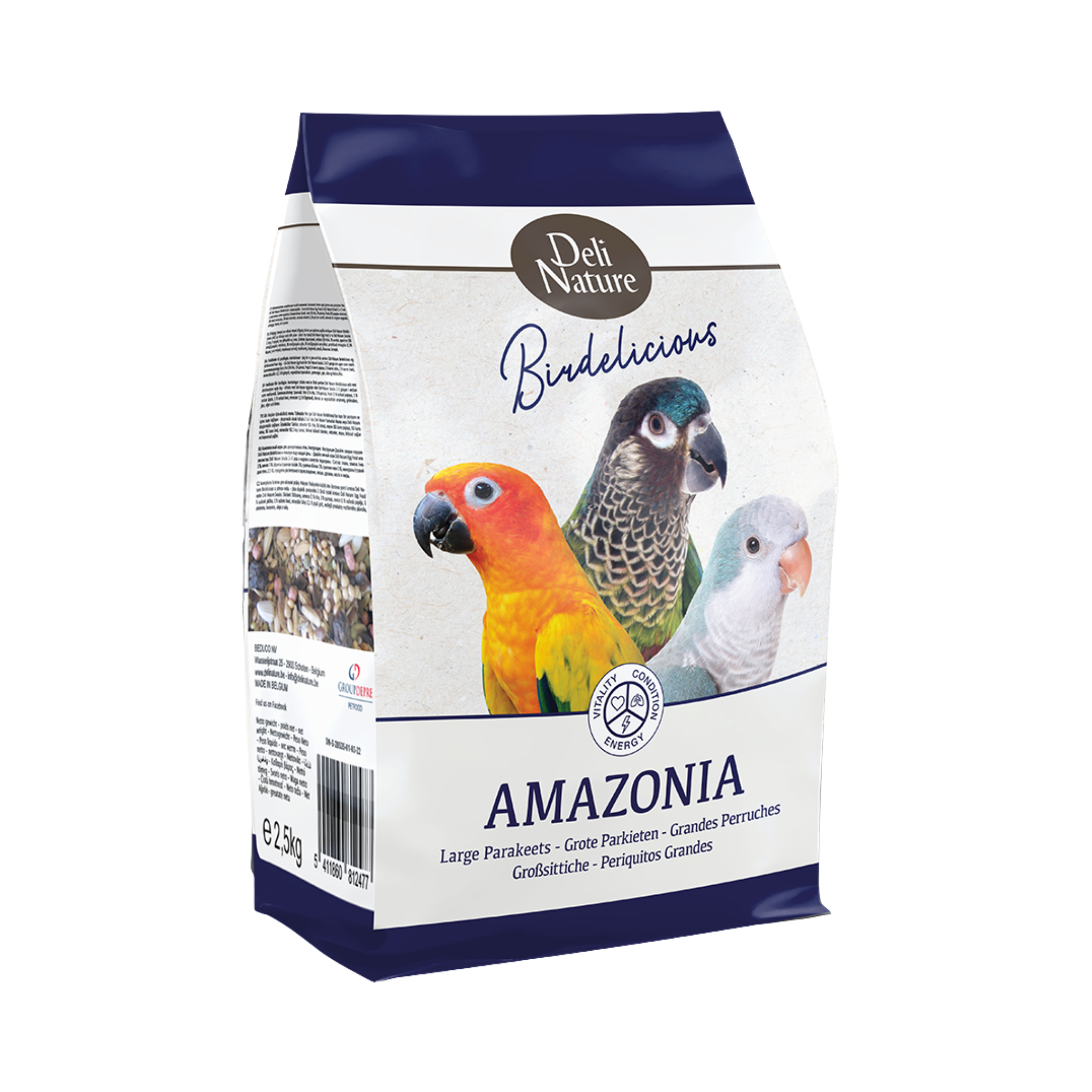 Deli Nature Large Parakeets Amazonia Birdelicious 2.5kg