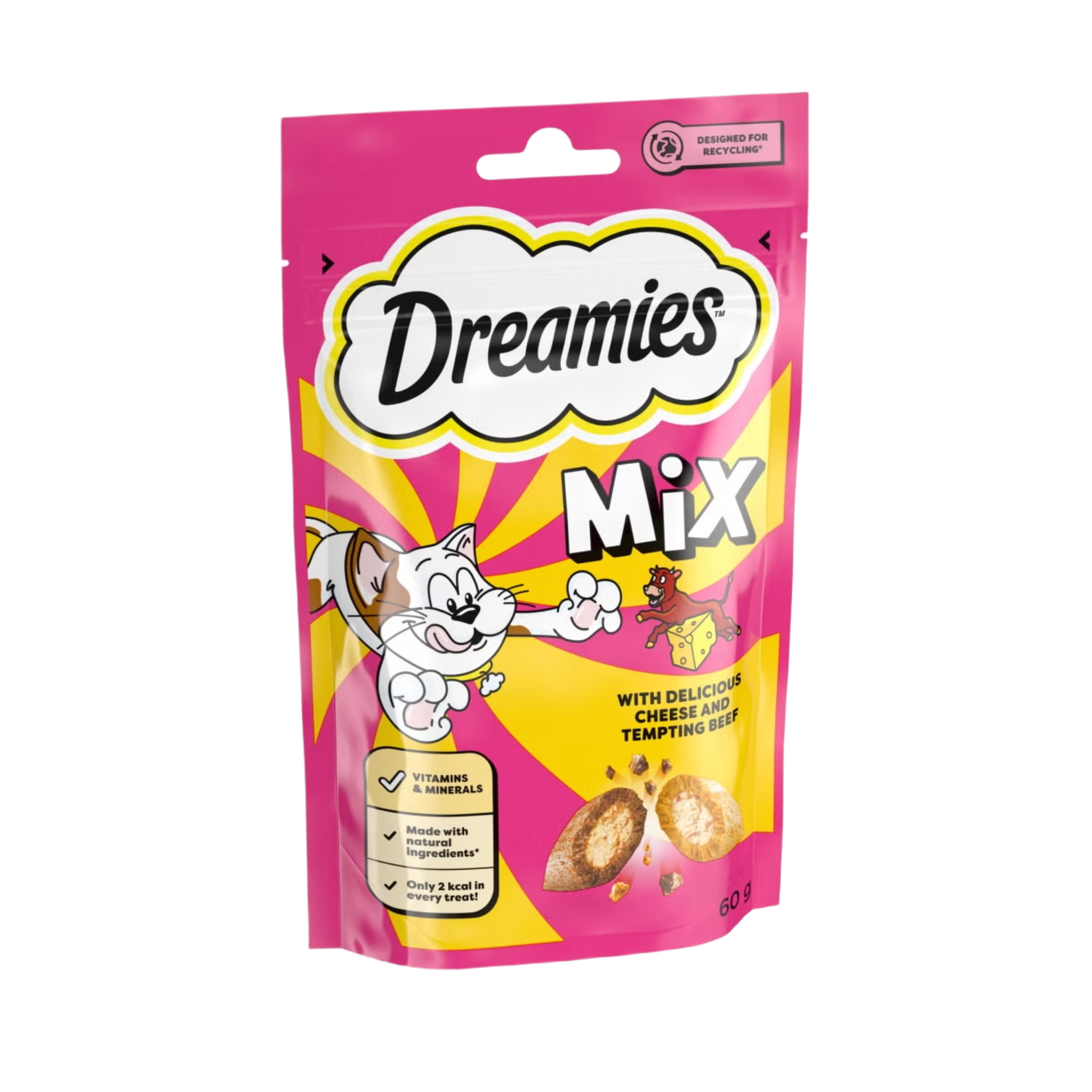 Dreamies Cat Treat with Cheese & Beef 60g in pouch