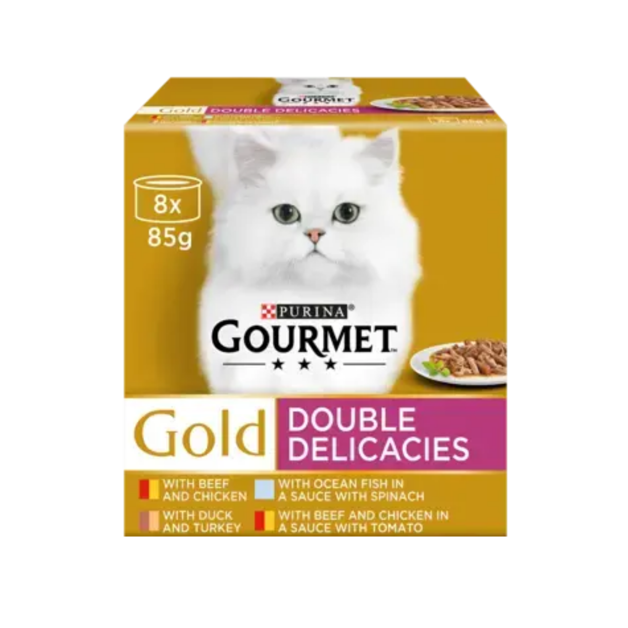 Purina Gourmet Gold Double Delicacies Wet Cat Food 8x85g