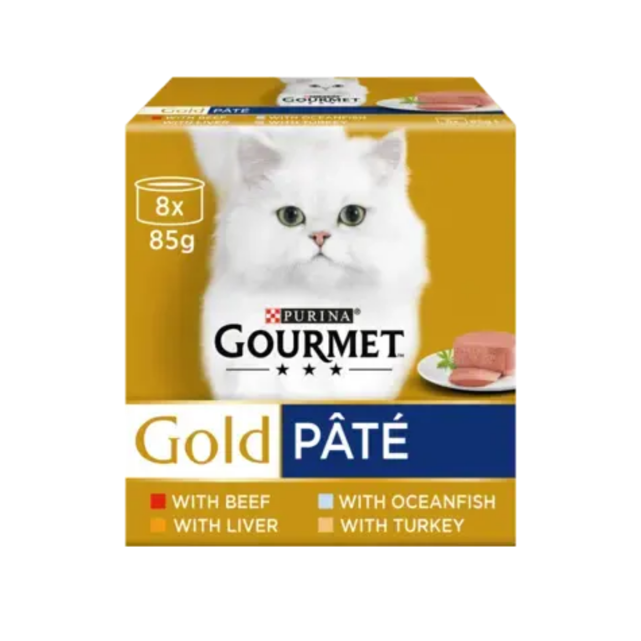 Purina Gourmet Gold Pate Recipes Wet Cat Food 8x85g