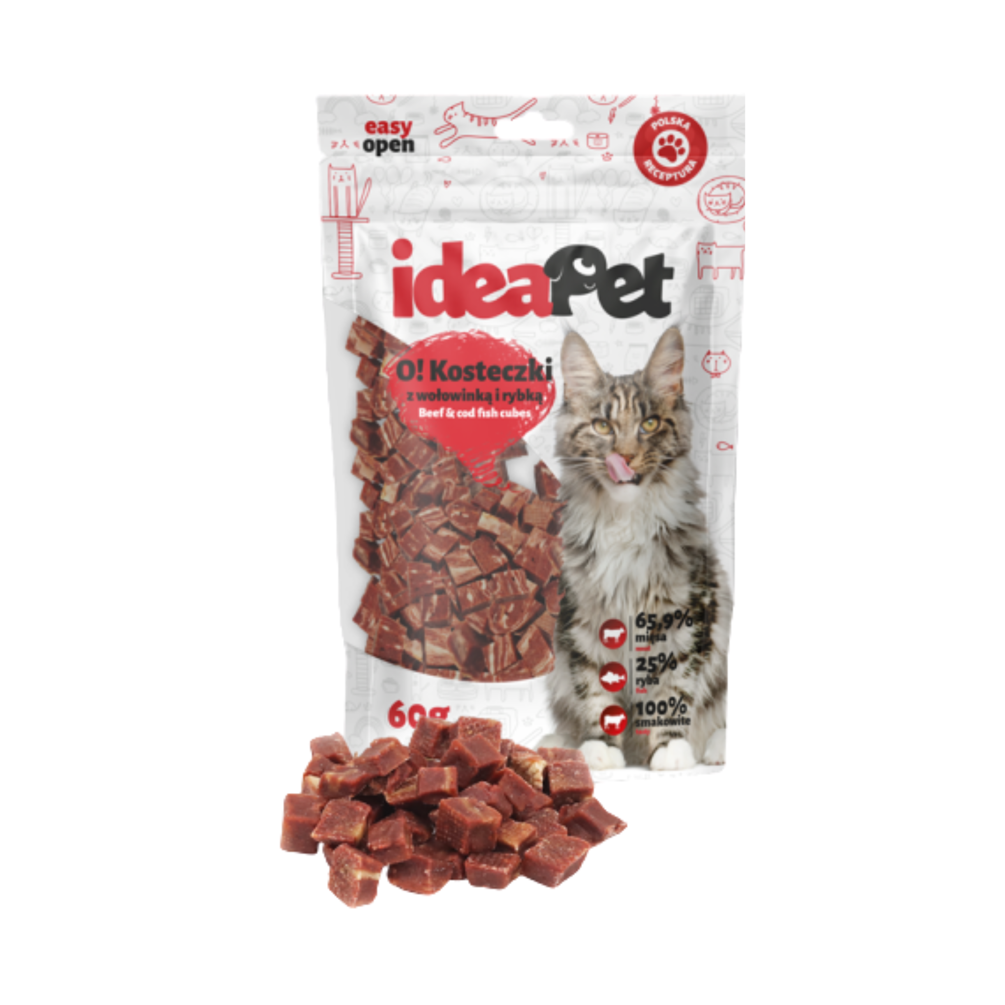 IdeaPet O! Treat Cubes Beef & Cod Fish 60g