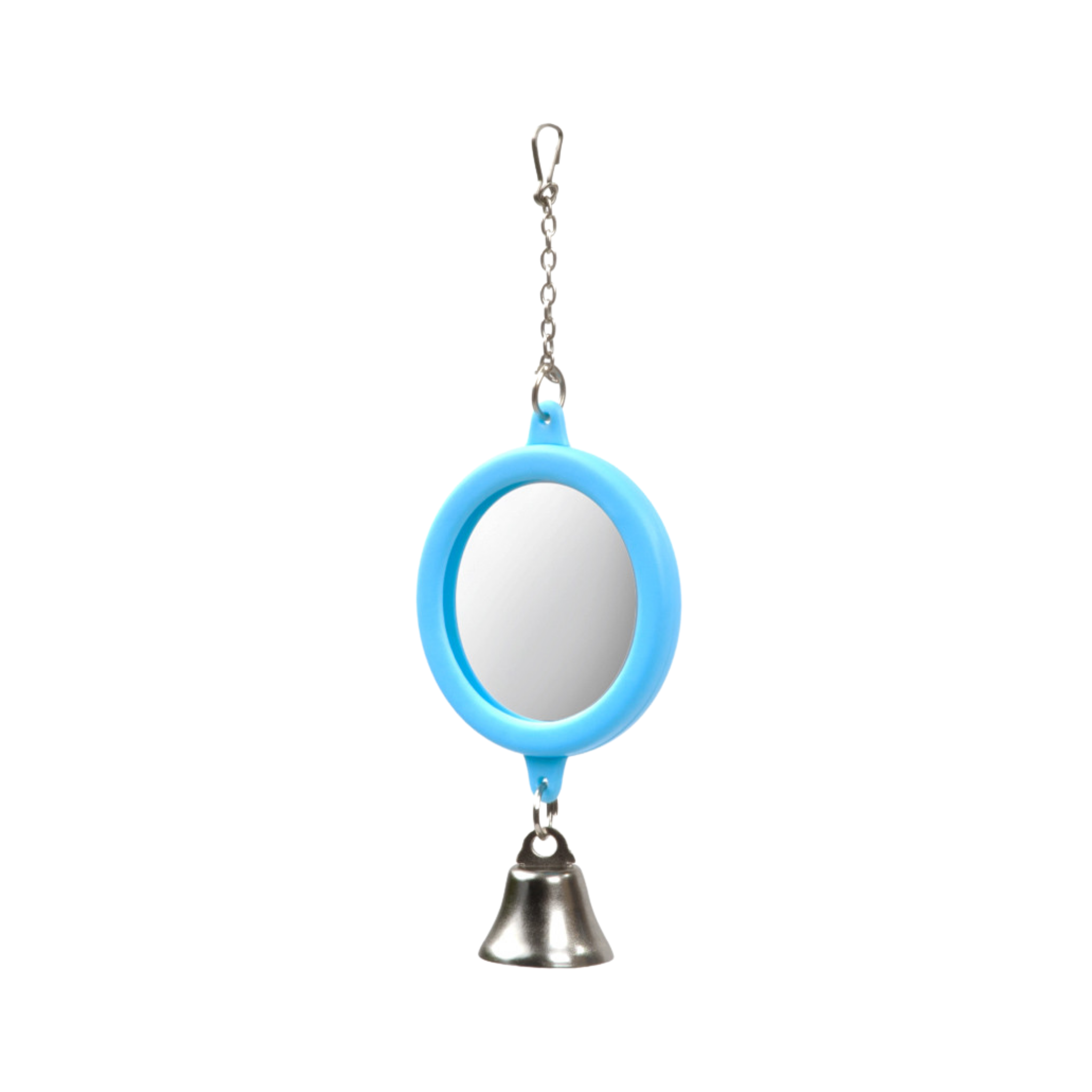 JK Animals Bird Toy Round Mirror + Bell