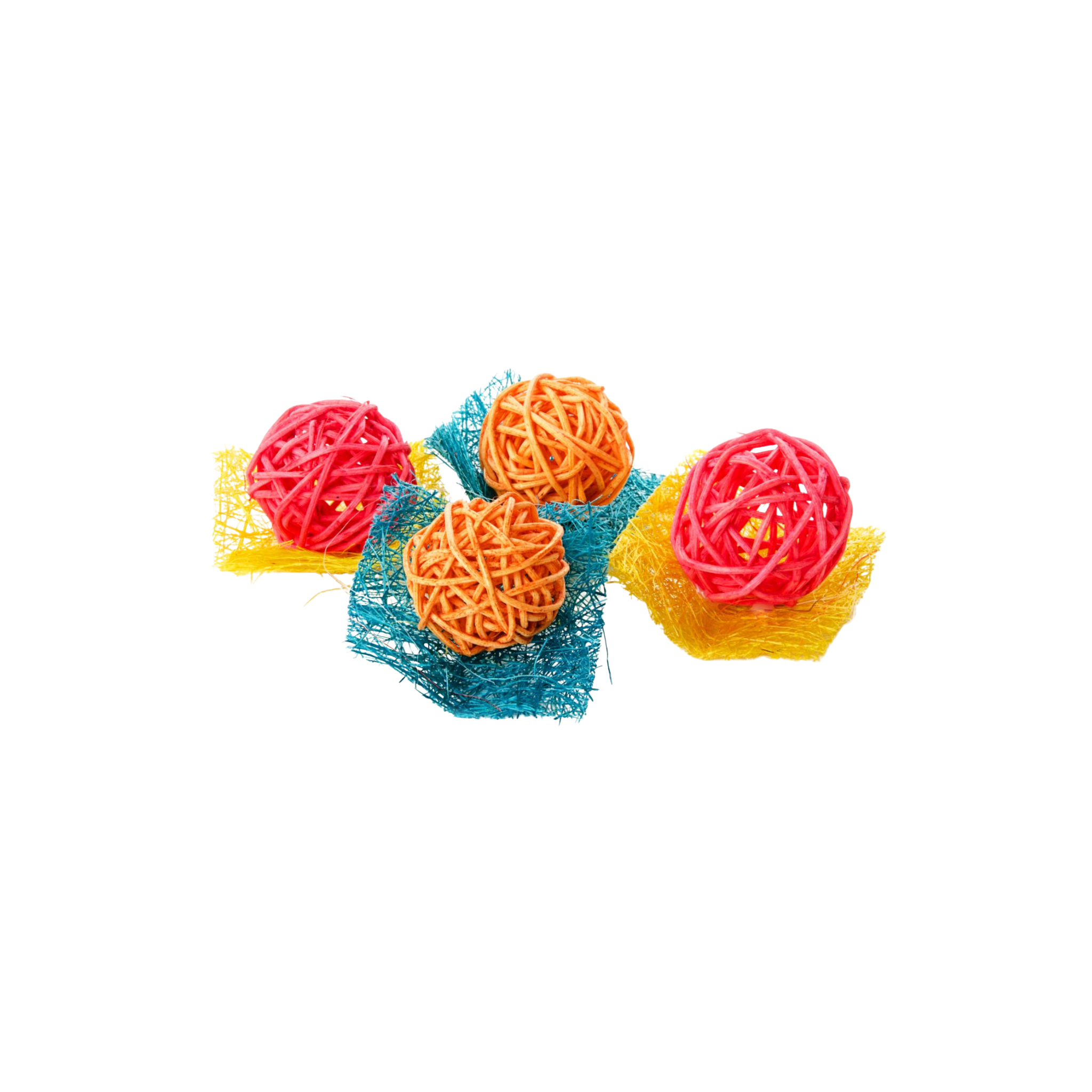 JK Animals Toy for Rodents 4 Rattan Balls + Bell