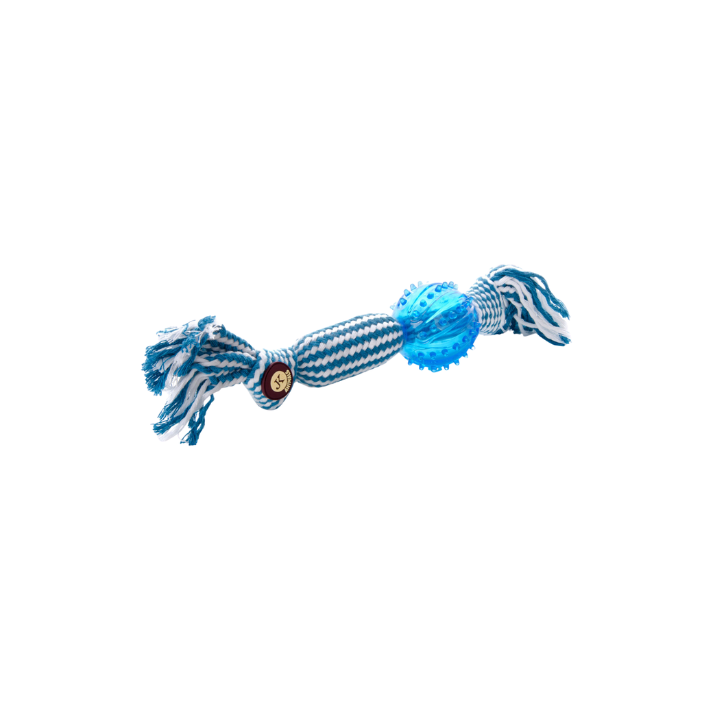 JK Animals Cotton Squeaky Knot + TPR Ball