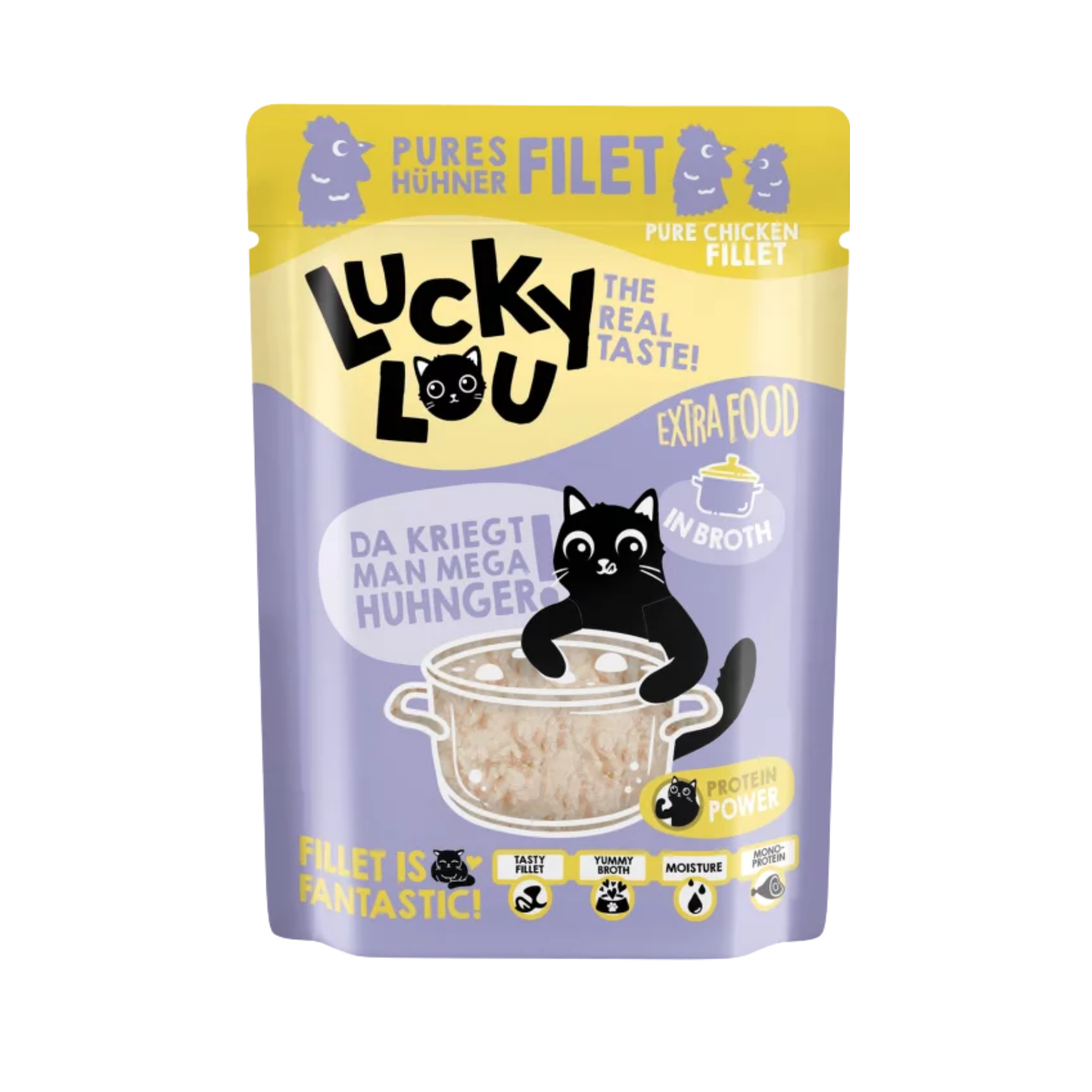 Lucky Lou Pure Fillets Chicken in broth 70g in pouch