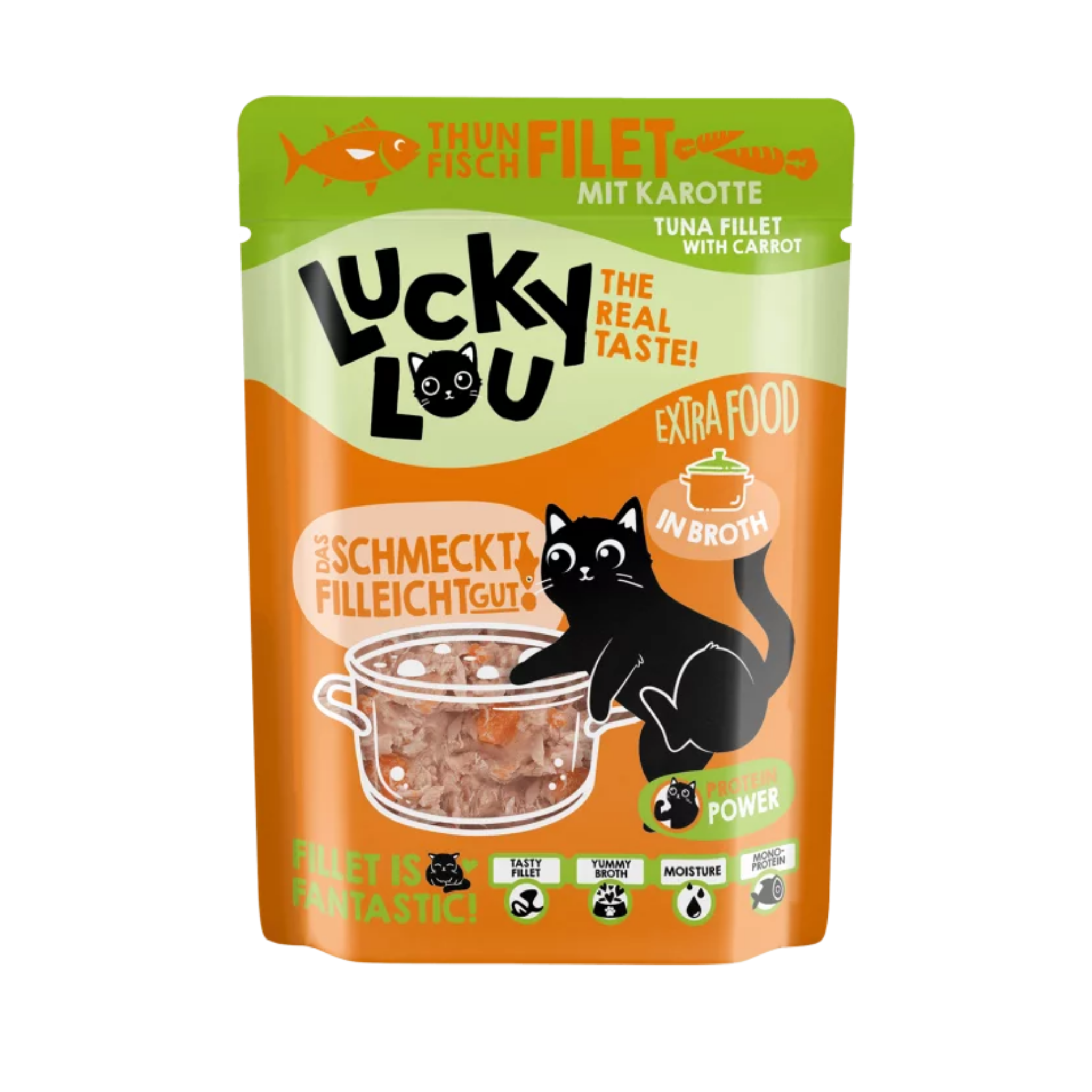 Lucky Lou Pure Fillets Tuna with Carrot in broth 70g in pouch