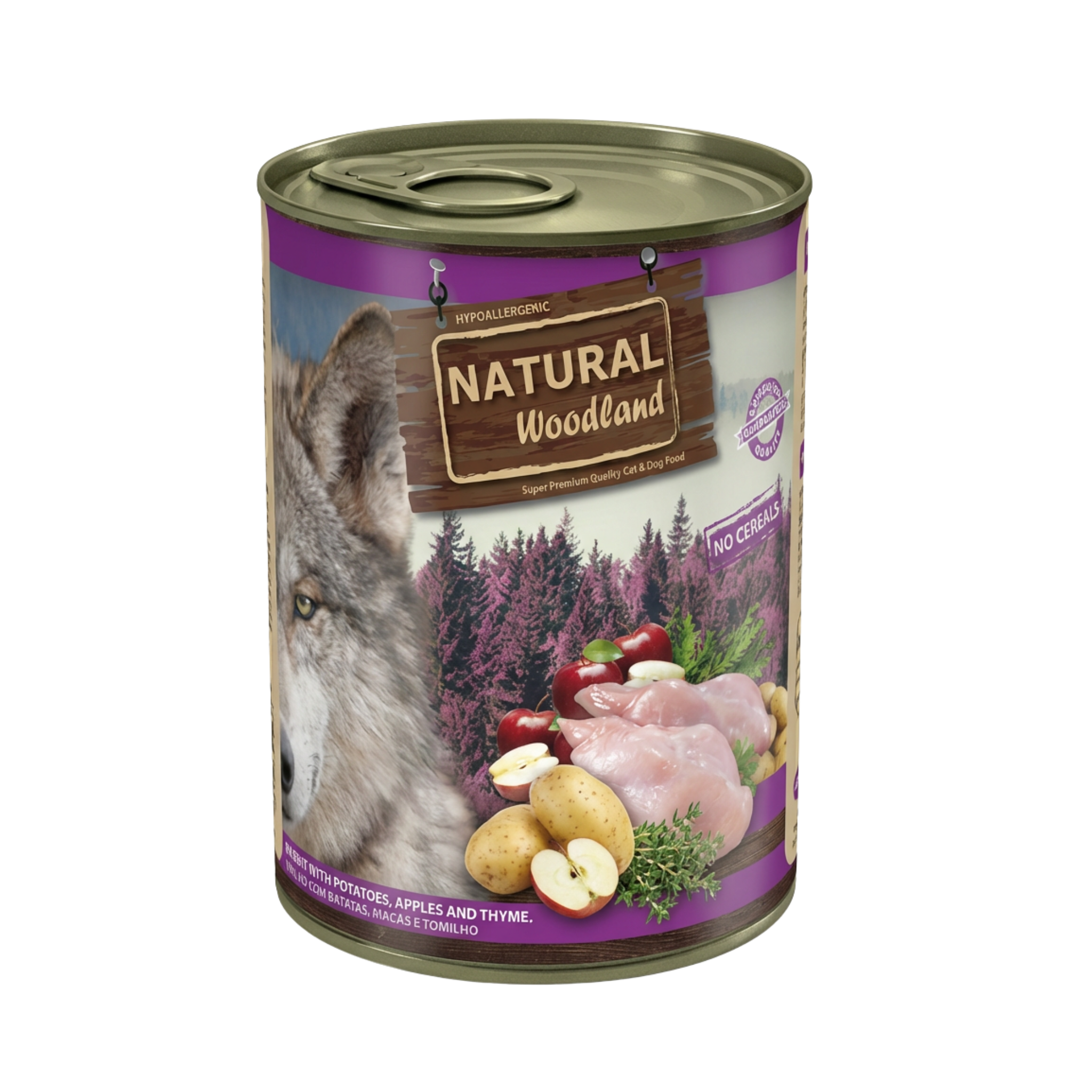 Natural Woodland Rabbit with Potatos, Apples & Thyme 400g