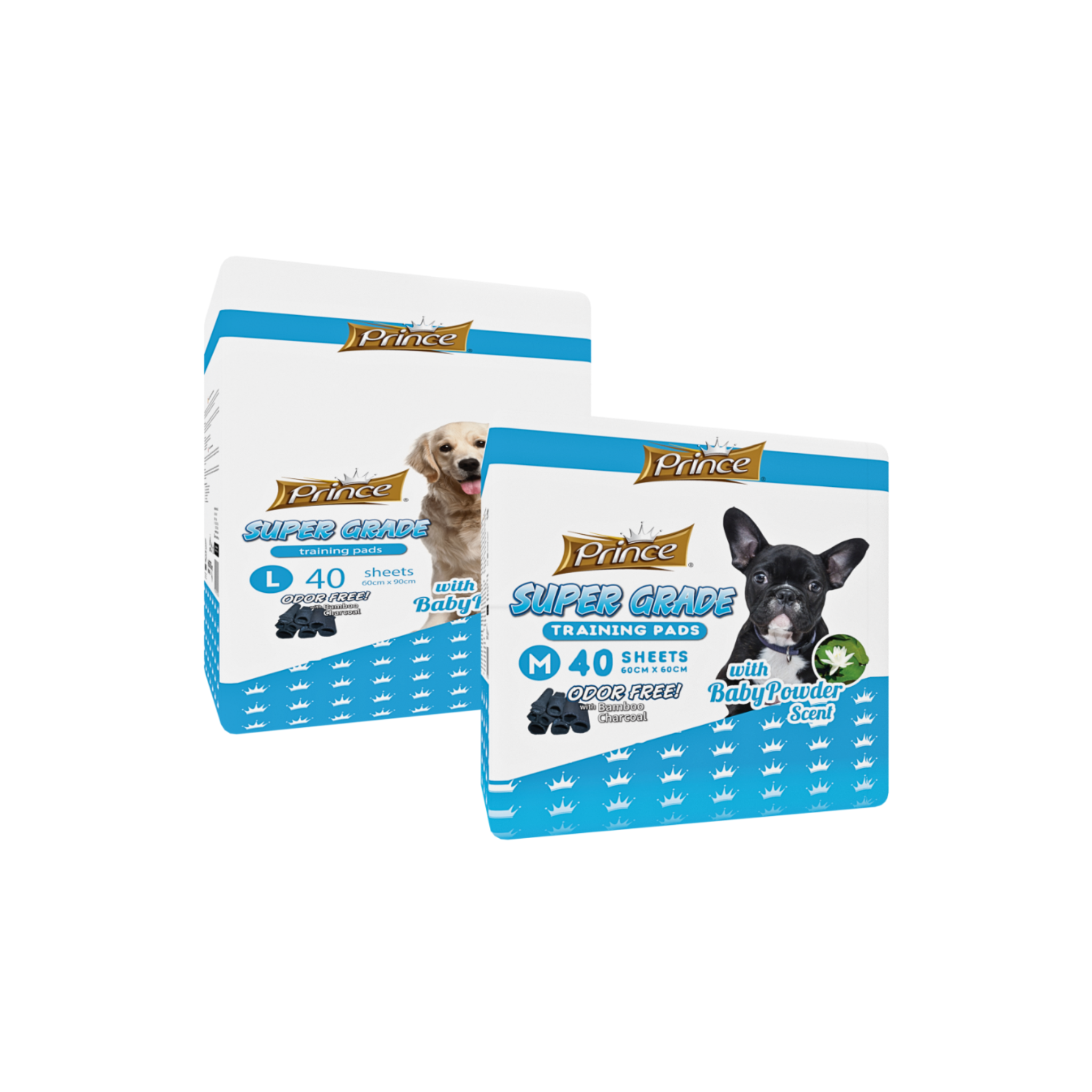 Prince Training Pads Organic Super Grade with Baby Powder 40pcs