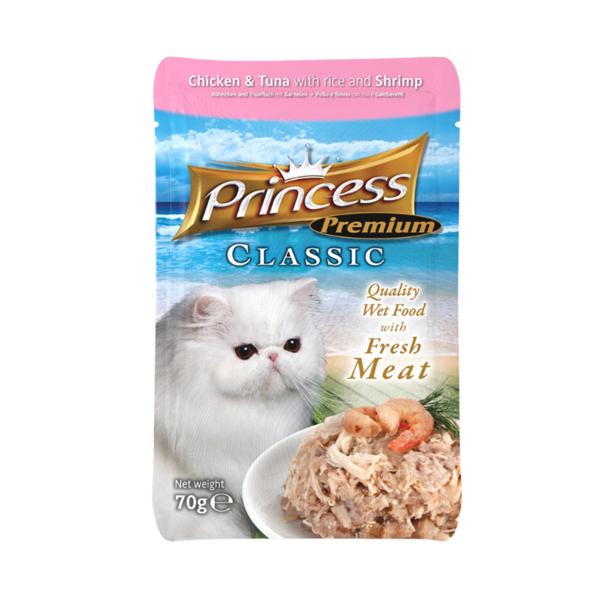Princess Premium Classic Chicken & Tuna with Rice and Shrimp 70g in pouch