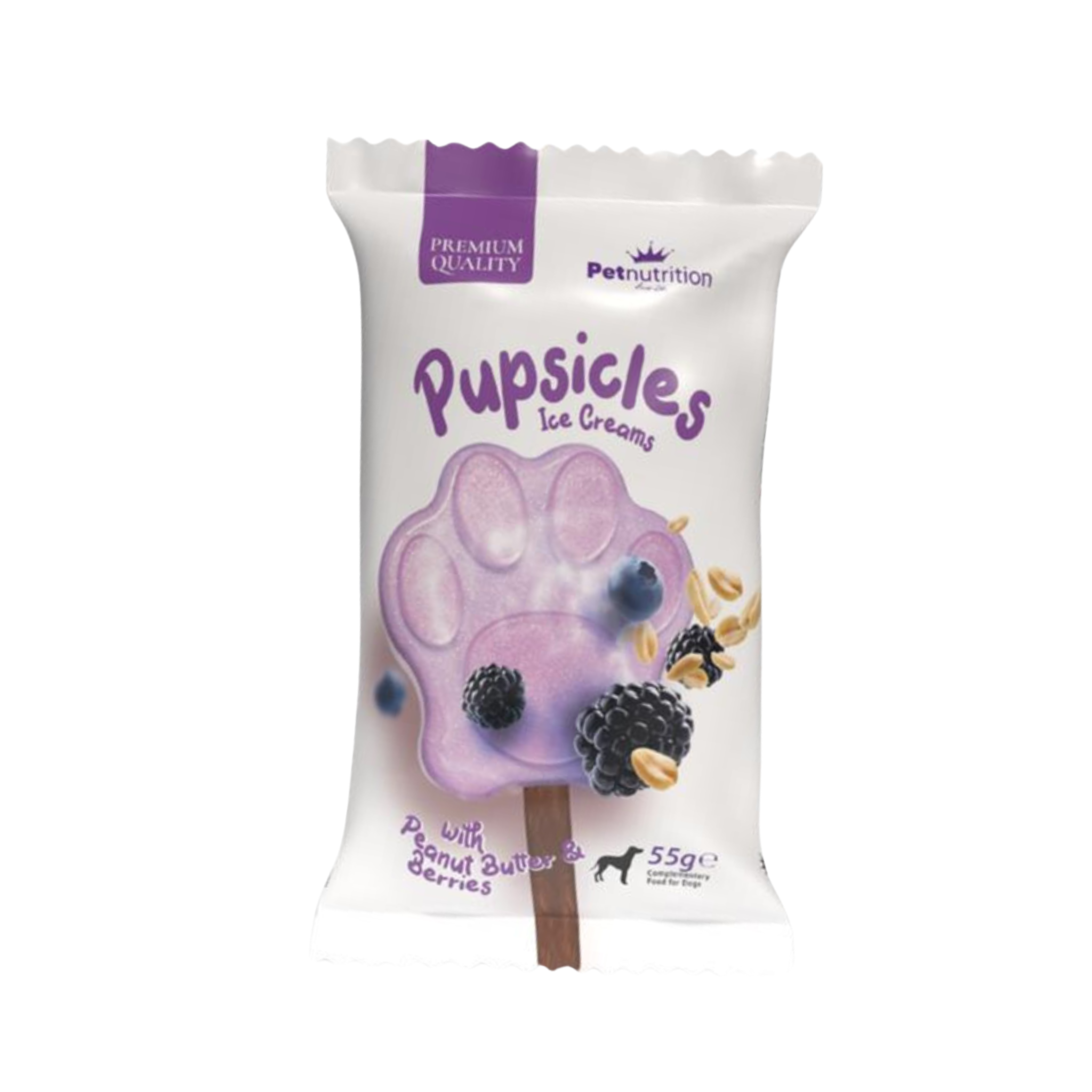 Petnutrition Pupsicles Ice Creams – Peanut Butter & Berries 55g