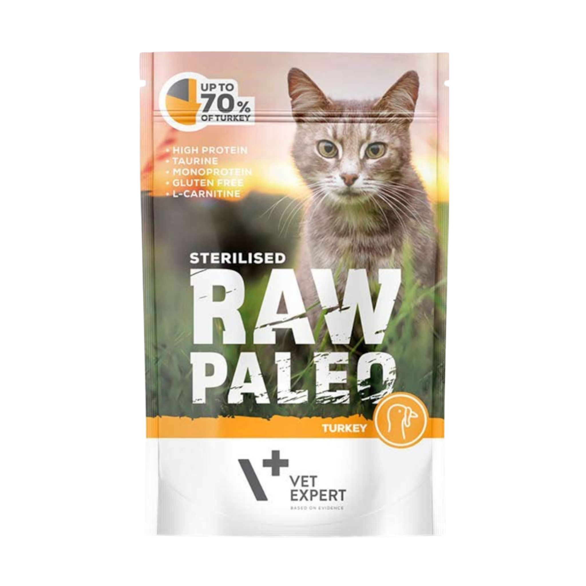 Raw Paleo Sterilised Cat Turkey Wet