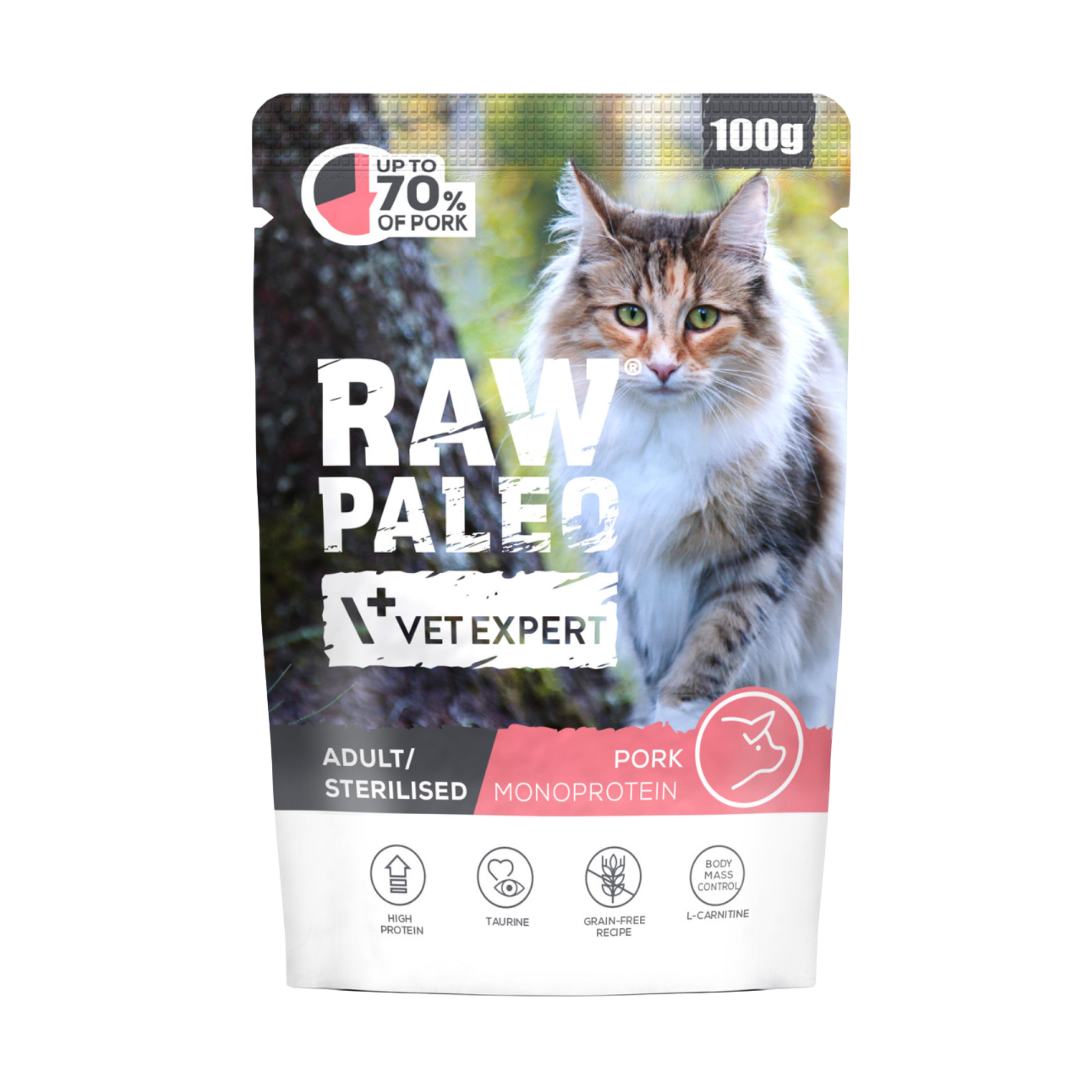 Raw Paleo Adult/Sterilised Cat Pork Wet