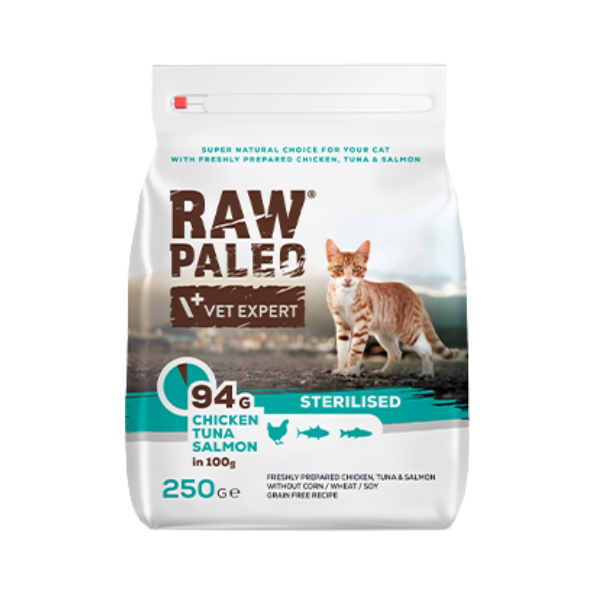 Raw Paleo Adult Cat Sterilised Chicken with Tuna & Salmon Dry