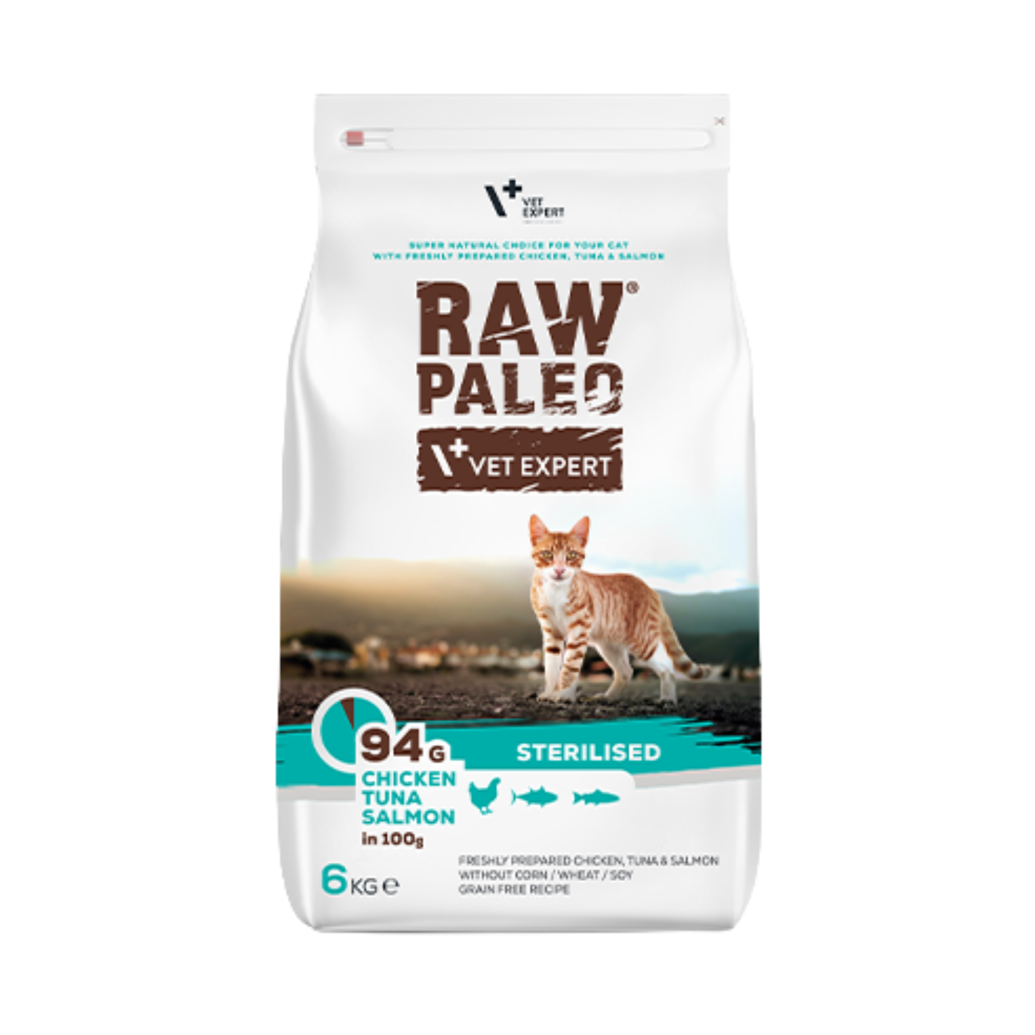 Raw Paleo Adult Cat Sterilised Chicken with Tuna & Salmon Dry