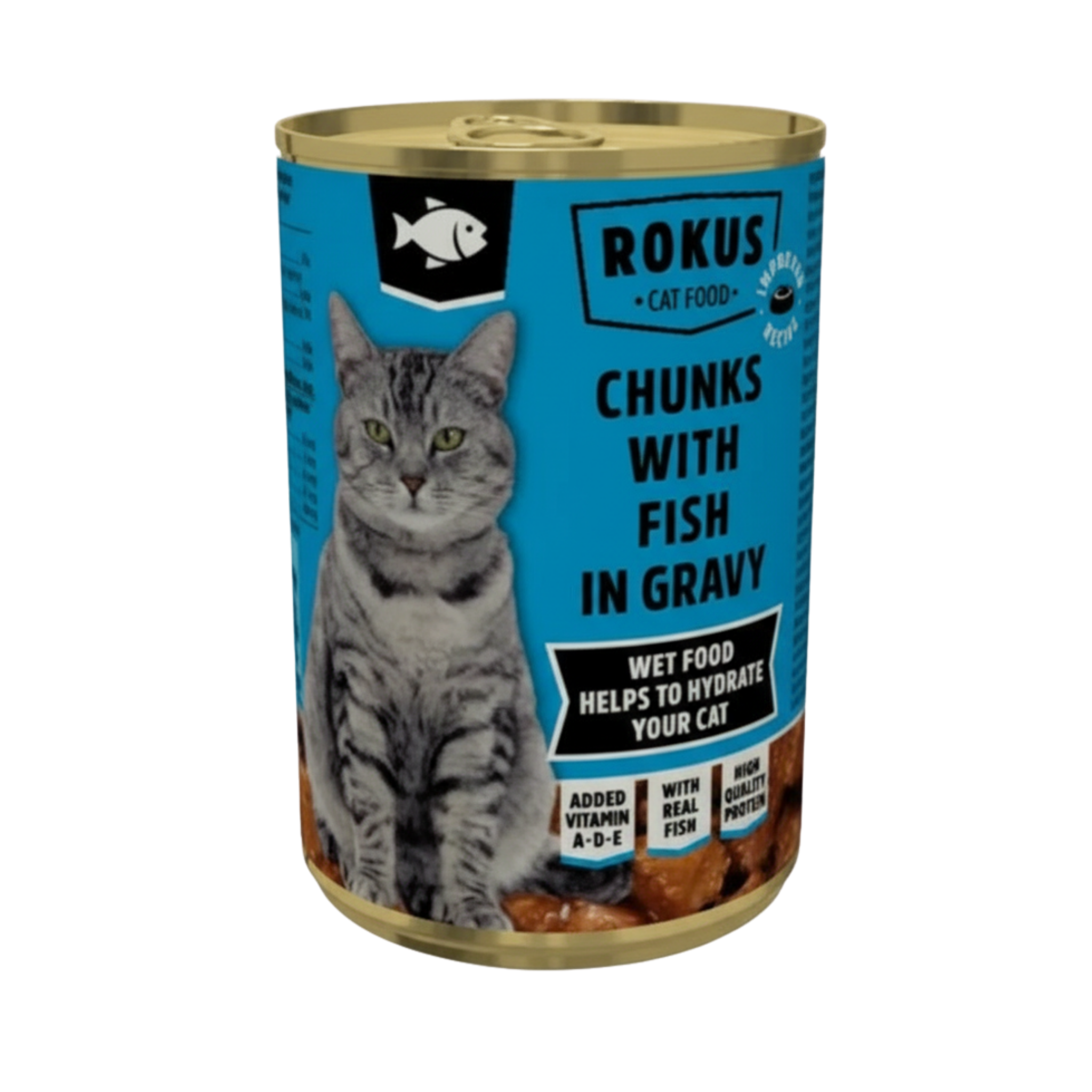 Rokus Fish Chunks For Adult Cats 400g in can