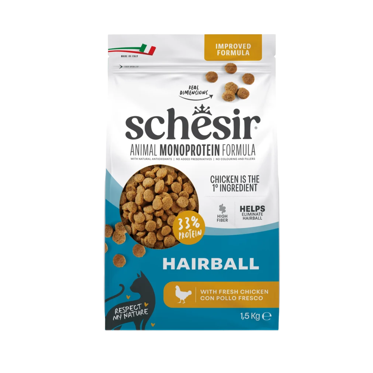 Schesir Dry Cat Adult Hairball Rich In Chicken 1.5kg