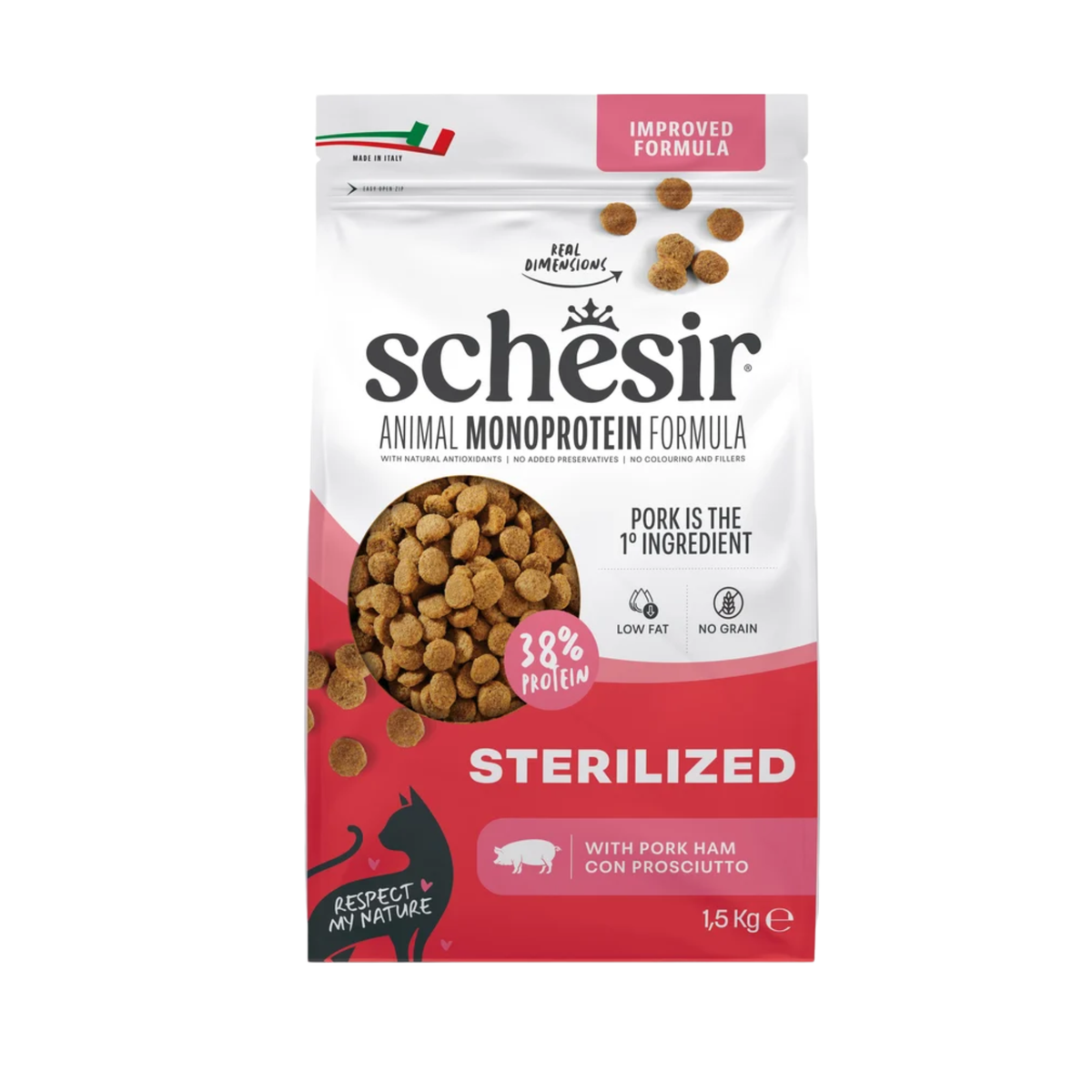 Schesir Dry Cat Adult Sterilized & Light With Ham