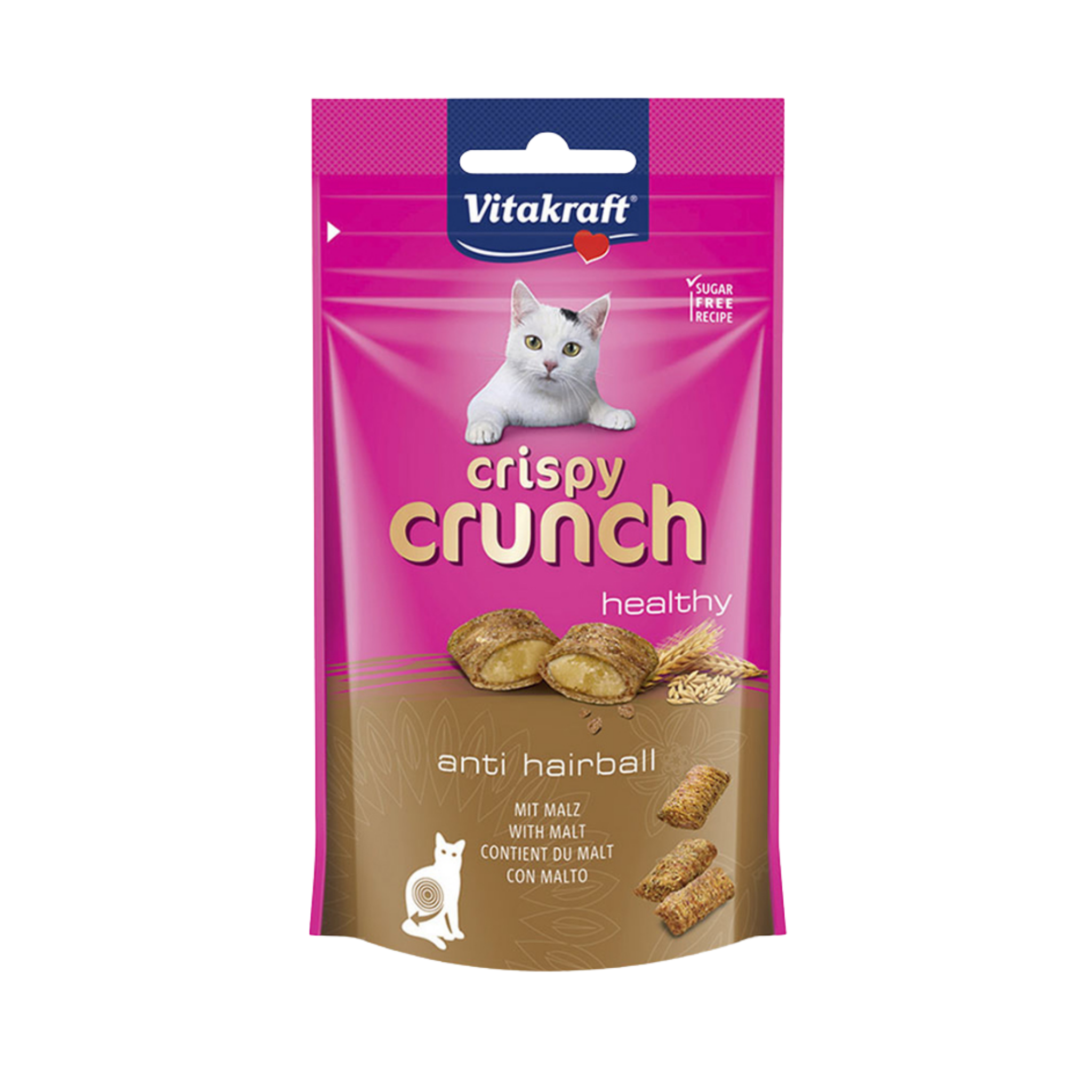 Vitakraft Crispy Crunch Cat Treats Anti Hairball 60h in pouch