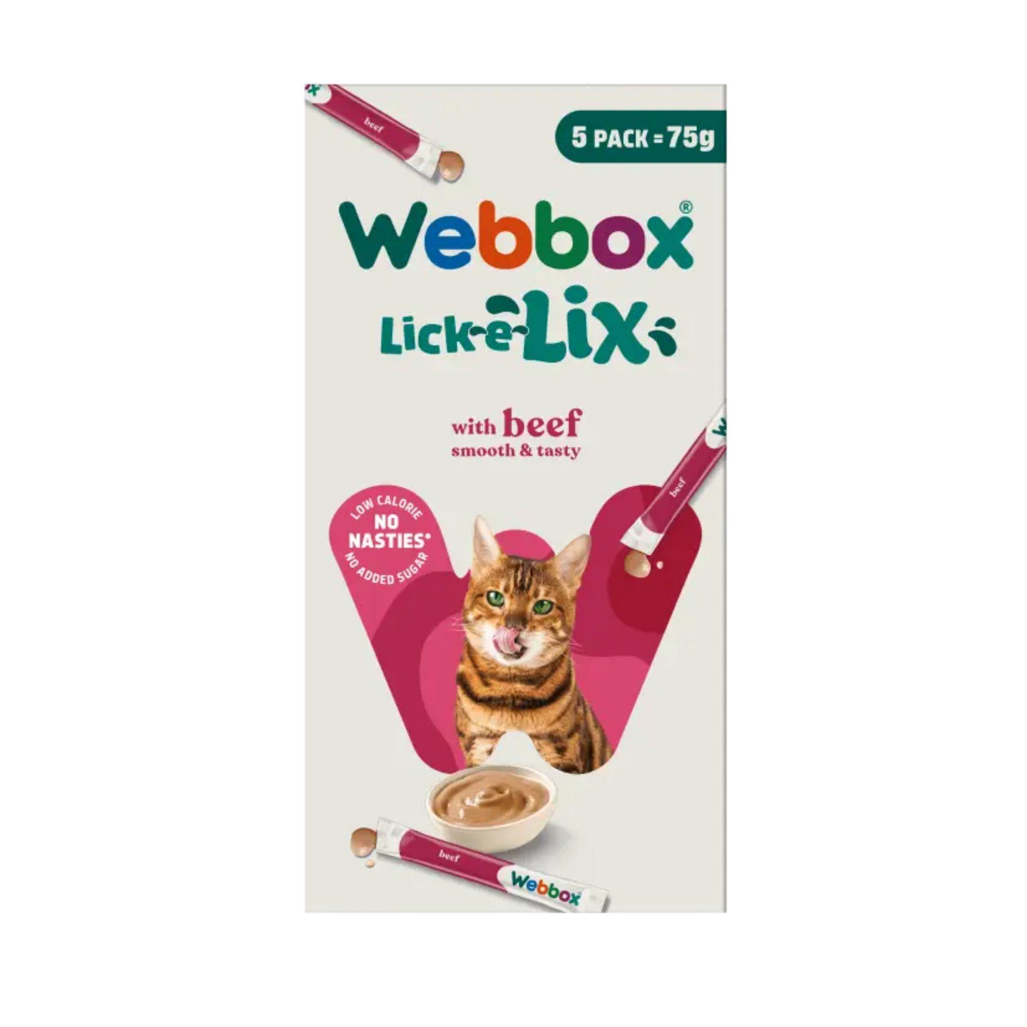 Webbox Lick-e-Lix Beef Cat Treats 75g