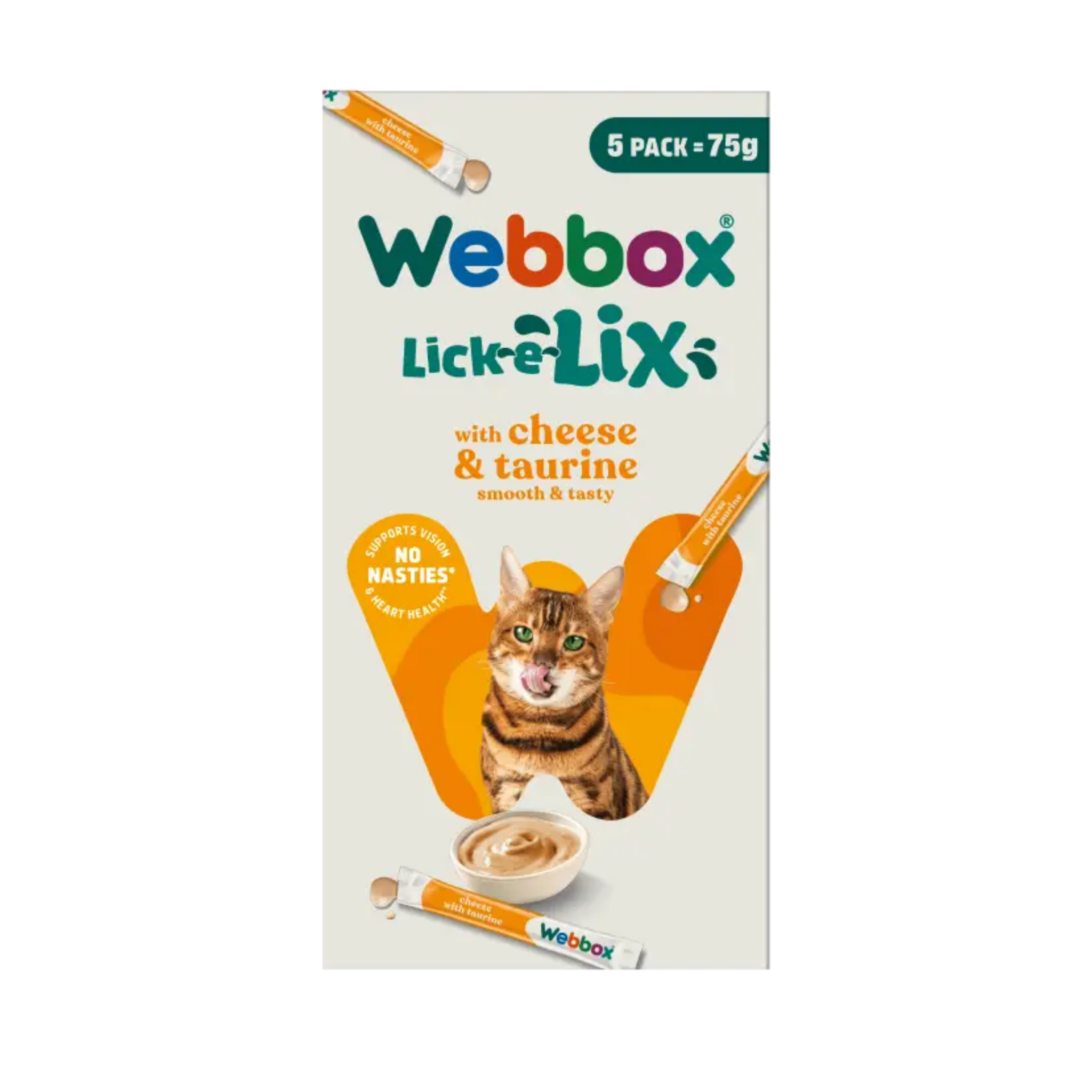Webbox Lick-e-Lix Cheese & Taurine Cat Treats 75g