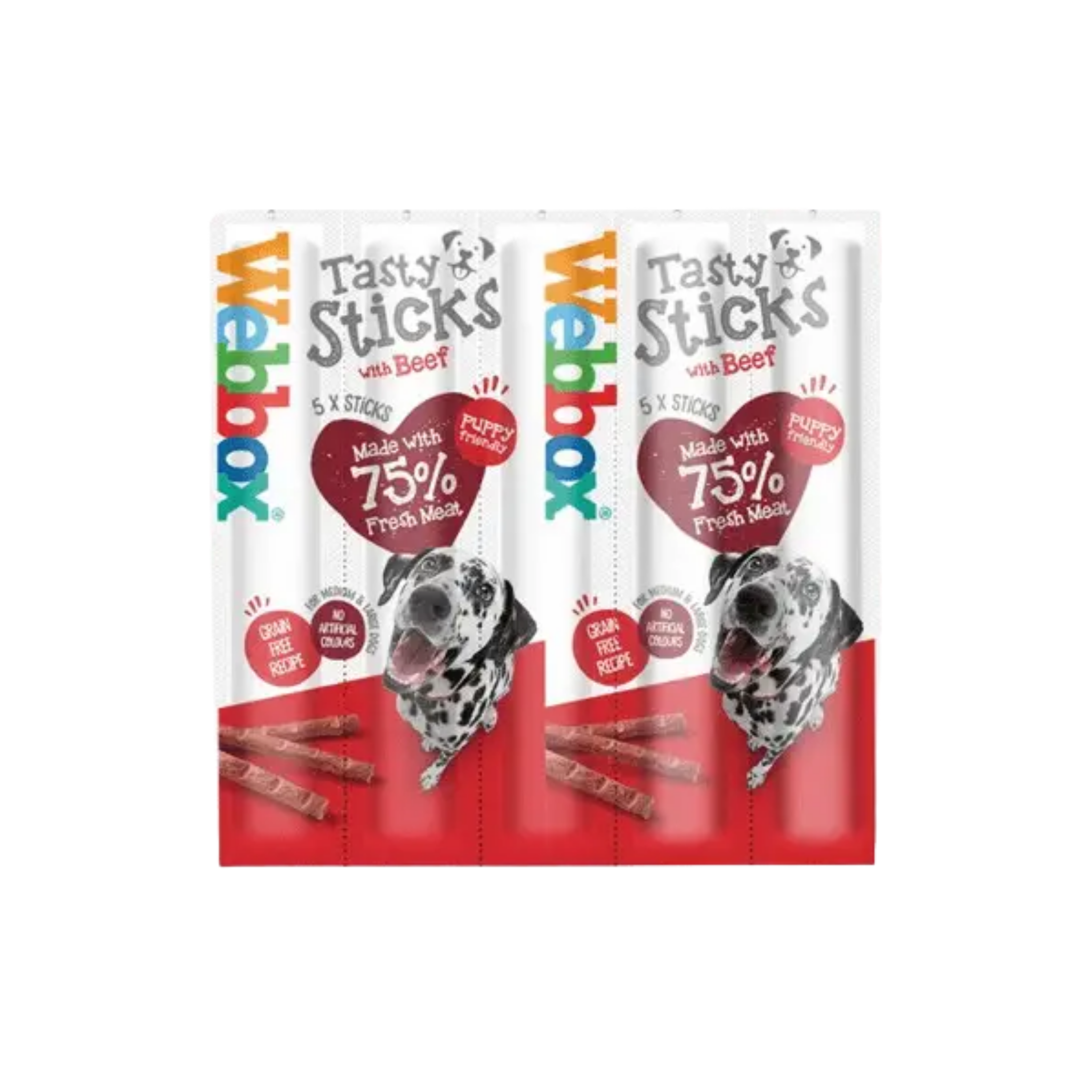 Webbox Tasty Sticks Beef Dog Treats 55g