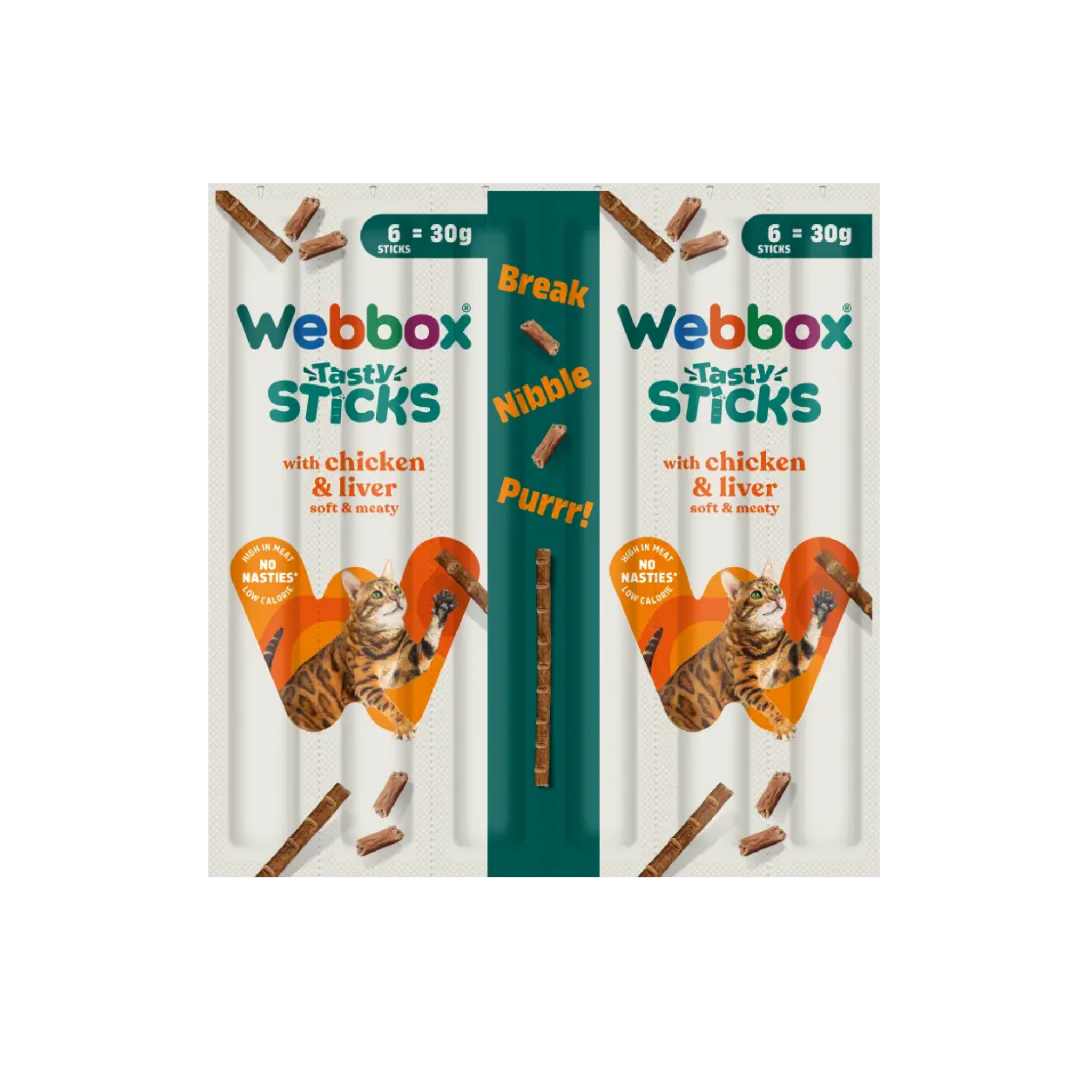 Webbox Tasty Sticks Chicken & Liver Cat Treats 6x5g