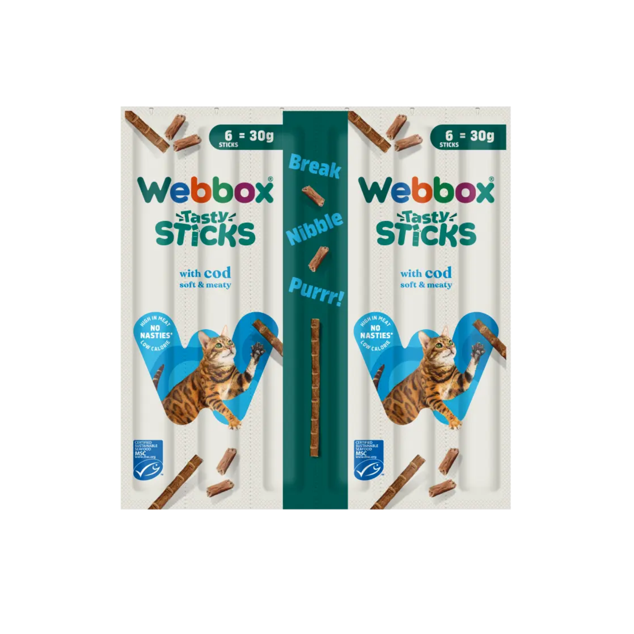 Webbox Tasty Sticks Cod Fish Cat Treats 6x5g