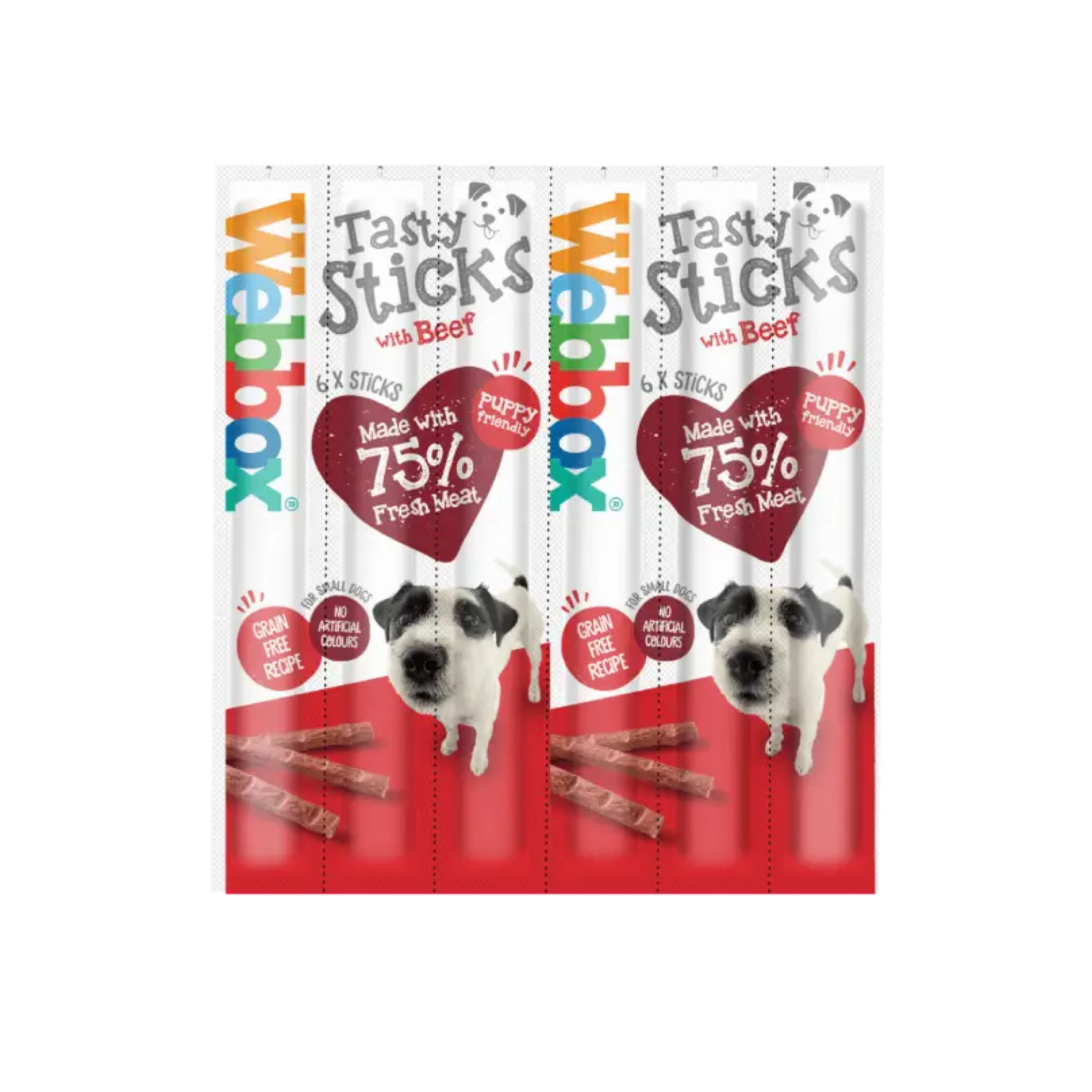 Webbox Tasty Sticks Beef Dog Treats 6x5g