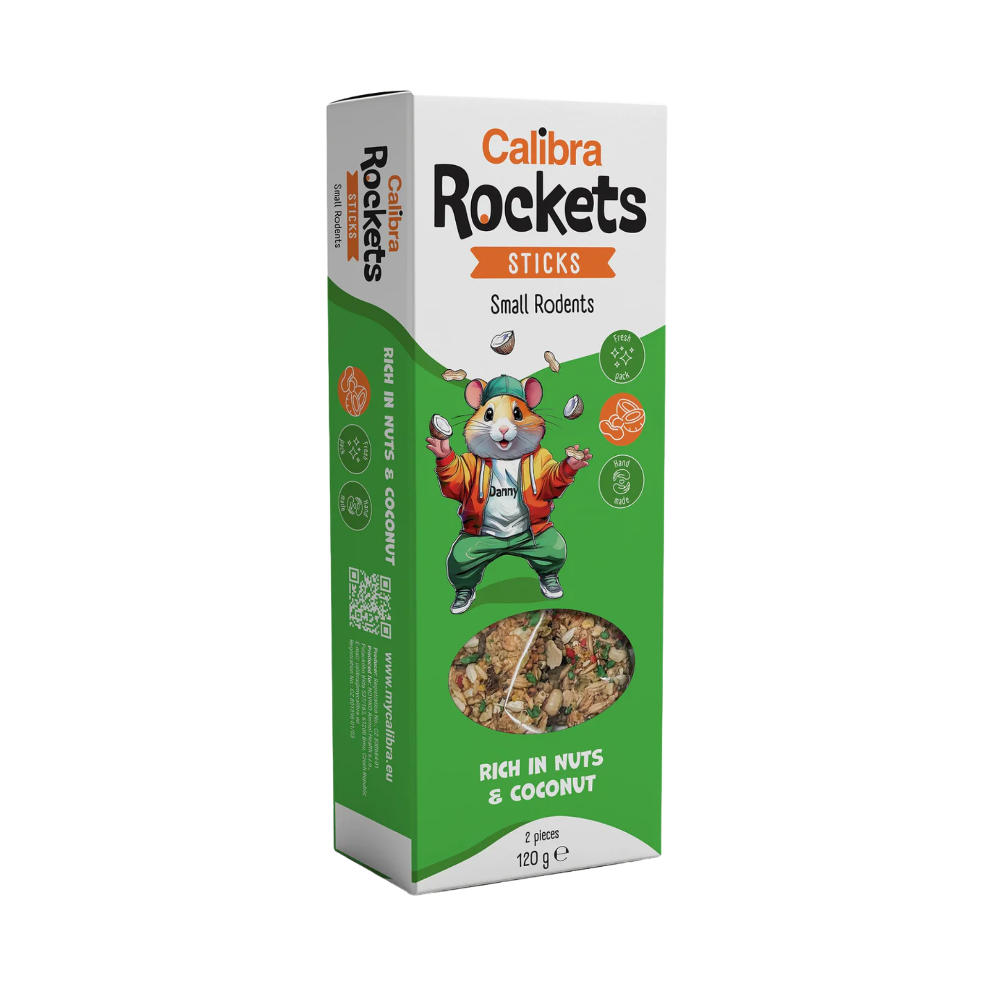 Calibra Rockets Sticks Small Rodents Rich in Nuts  & Coconut 120g