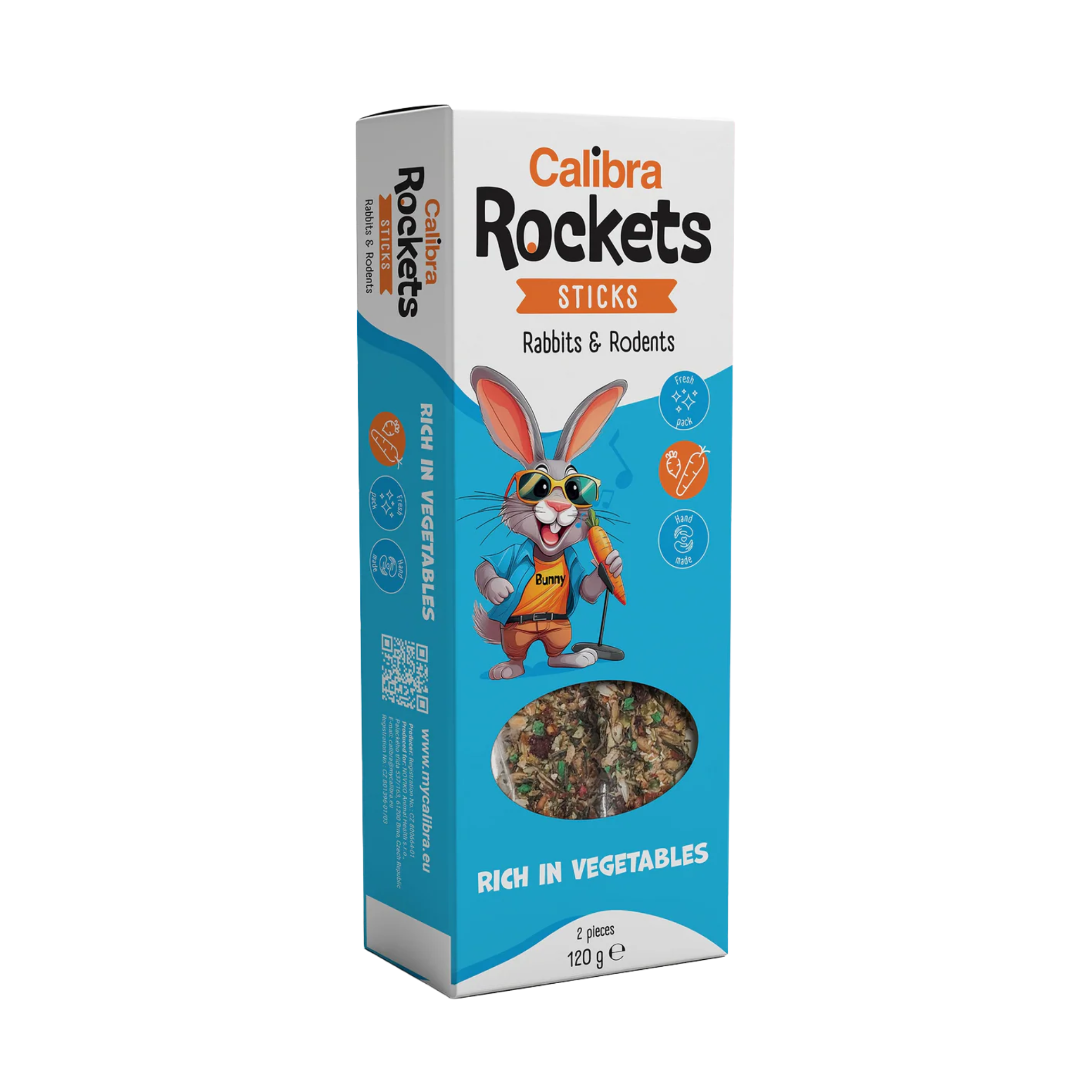 Calibra Rockets Sticks Rabbits & Rodents Rich in Vegetables 120g