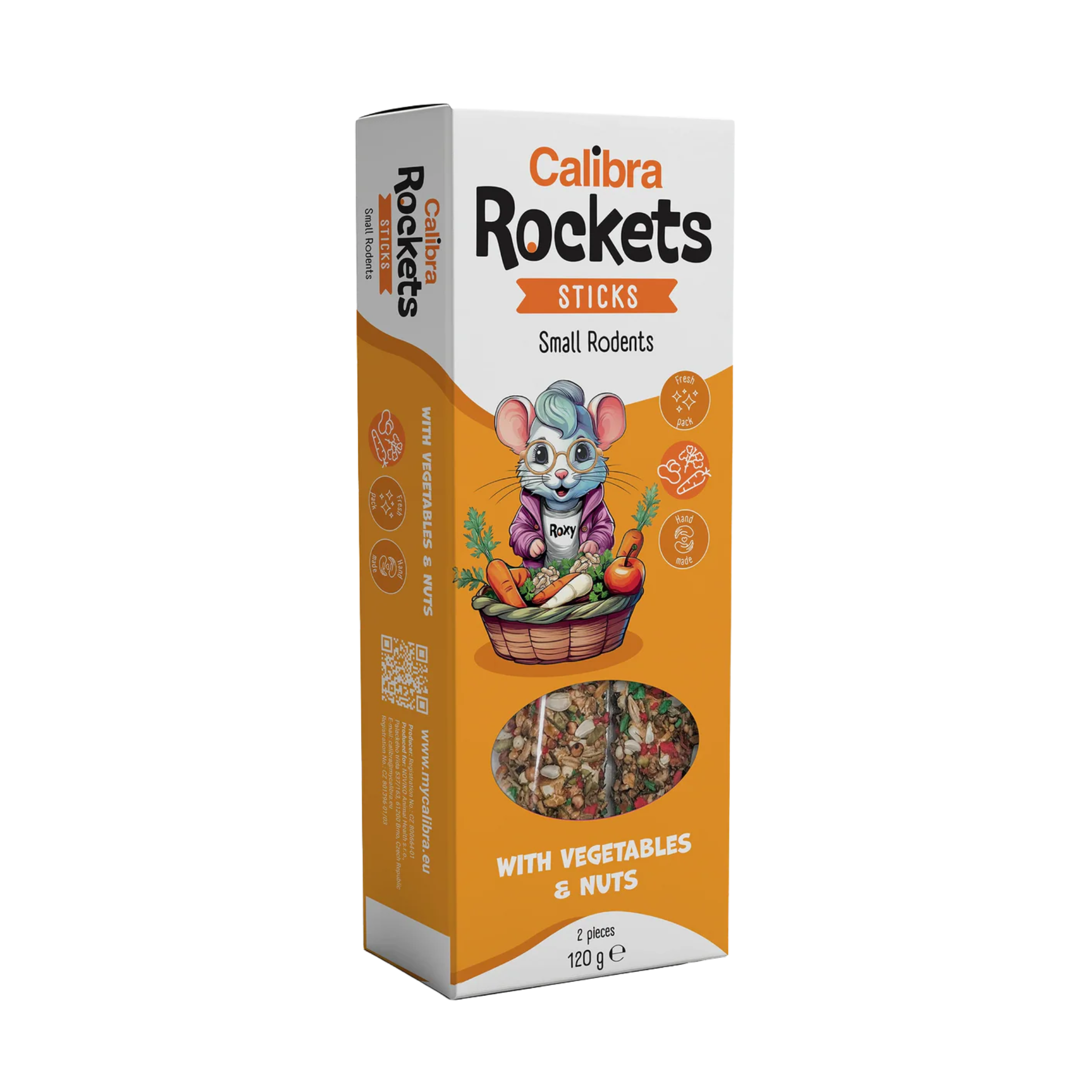 Calibra Rockets Sticks Small Rodents with Vegetables and Nuts 120g