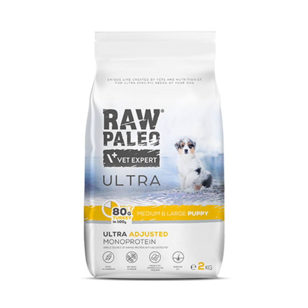 Raw Paleo Ultra Medium & Large Puppy Turkey Dry