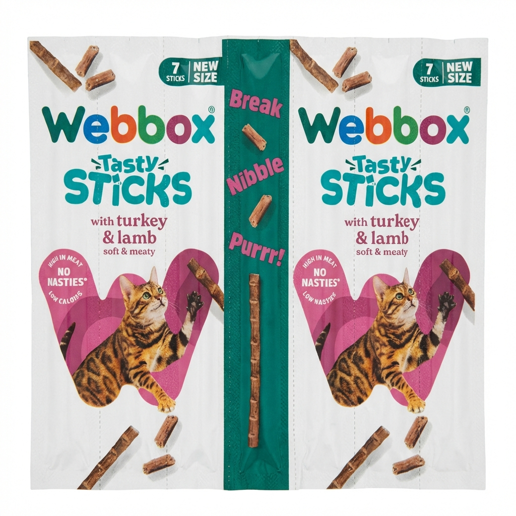Webbox Tasty Sticks Turkey & Lamb Cat Treats 7x5g