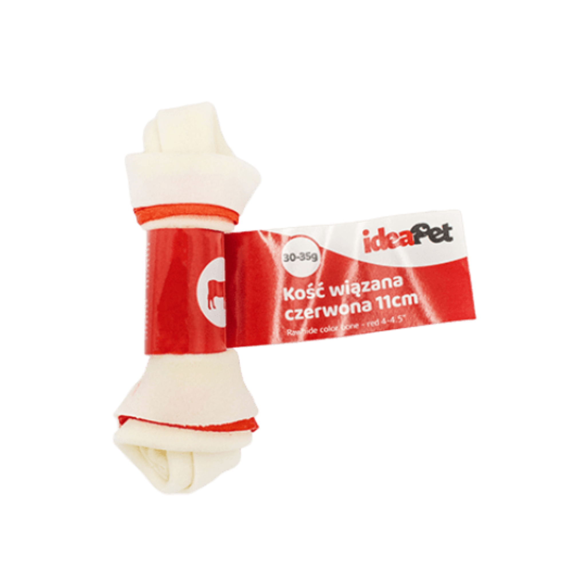 IdeaPet Dog Chew Treat knotted Bone Red 11cm