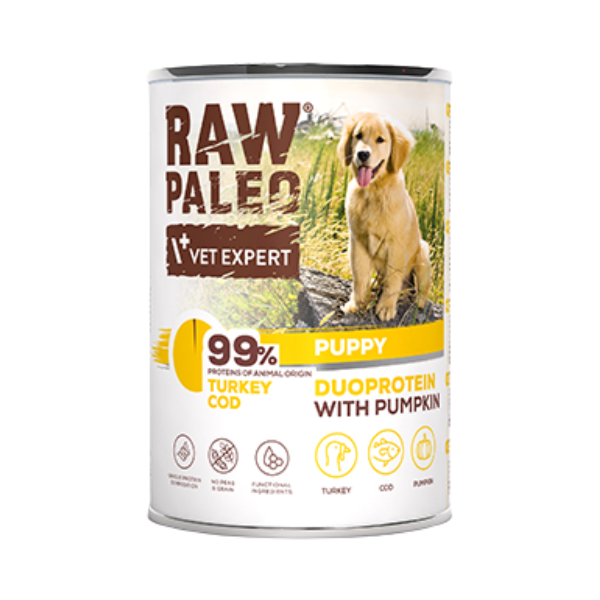 Raw Paleo Duoprotein Puppy Turkey & Cod & Pumpkin Can